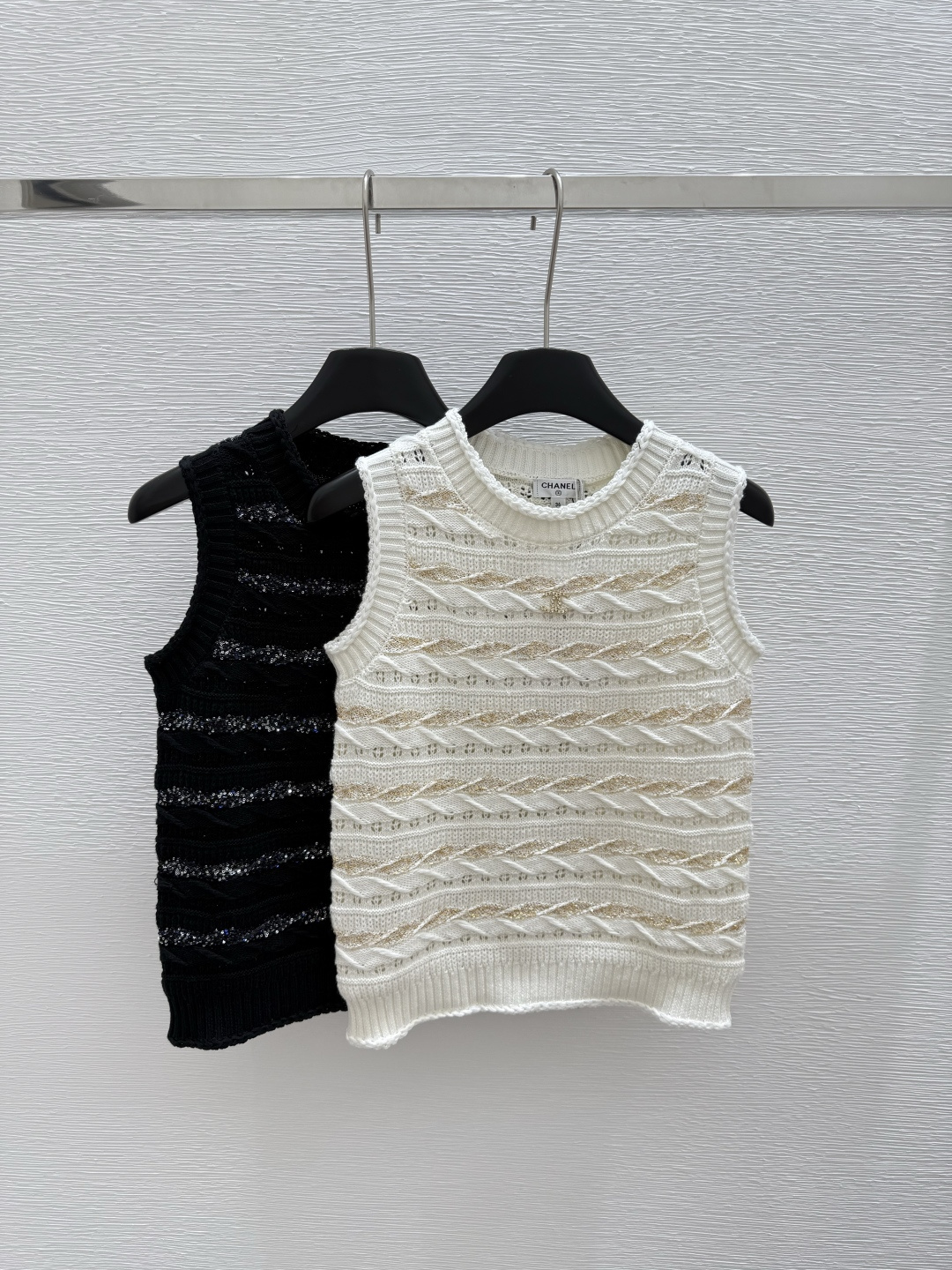 NO:427703,CH Home Summer New Style Sequin knitted vest Color White Black Size 36.38.40, Alexander wang19860909CH家 夏季新款 亮片针织背心 颜色白色 黑色 尺码36.38.40,,alexander wang,Women's clothing