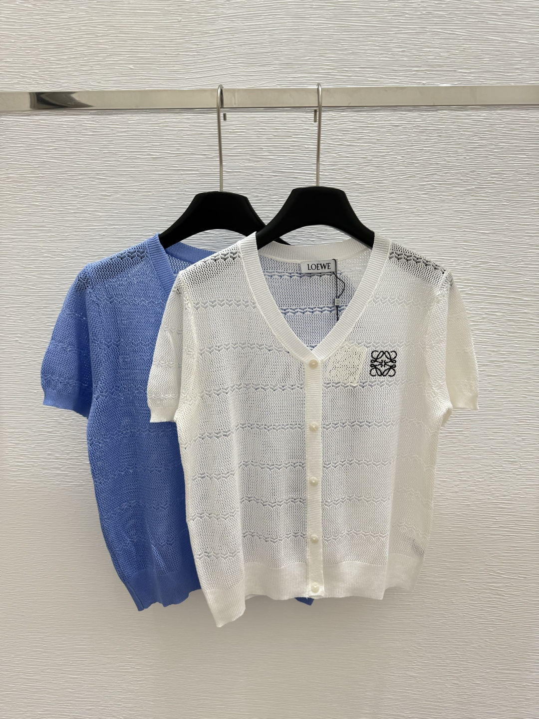 NO:427715,LO Home Summer New Cardigan Knitted Short Sleeve Color White Blue Size 36.38.40, T-shirt,alexander wang19860909LO家 夏季新款 开衫针织短袖 颜色白色 蓝色 尺码36.38.40,,T-shirt,alexander wang,Women's clothing