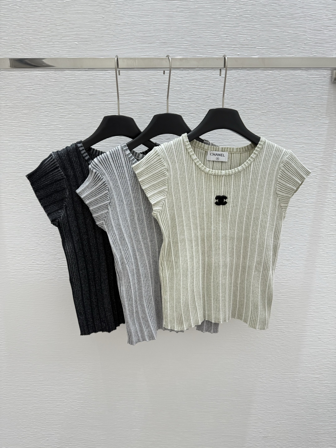 NO:428545,CH Home Summer New Style Round Neck Knitted Short Sleeve Color Green Gray Black Size 36.38.40, T-shirt,alexander wang19860909CH家 夏季新款 圆领针织短袖 颜色绿色 灰色 黑色 尺码36.38.40,,T-shirt,alexander wang,Women's clothing