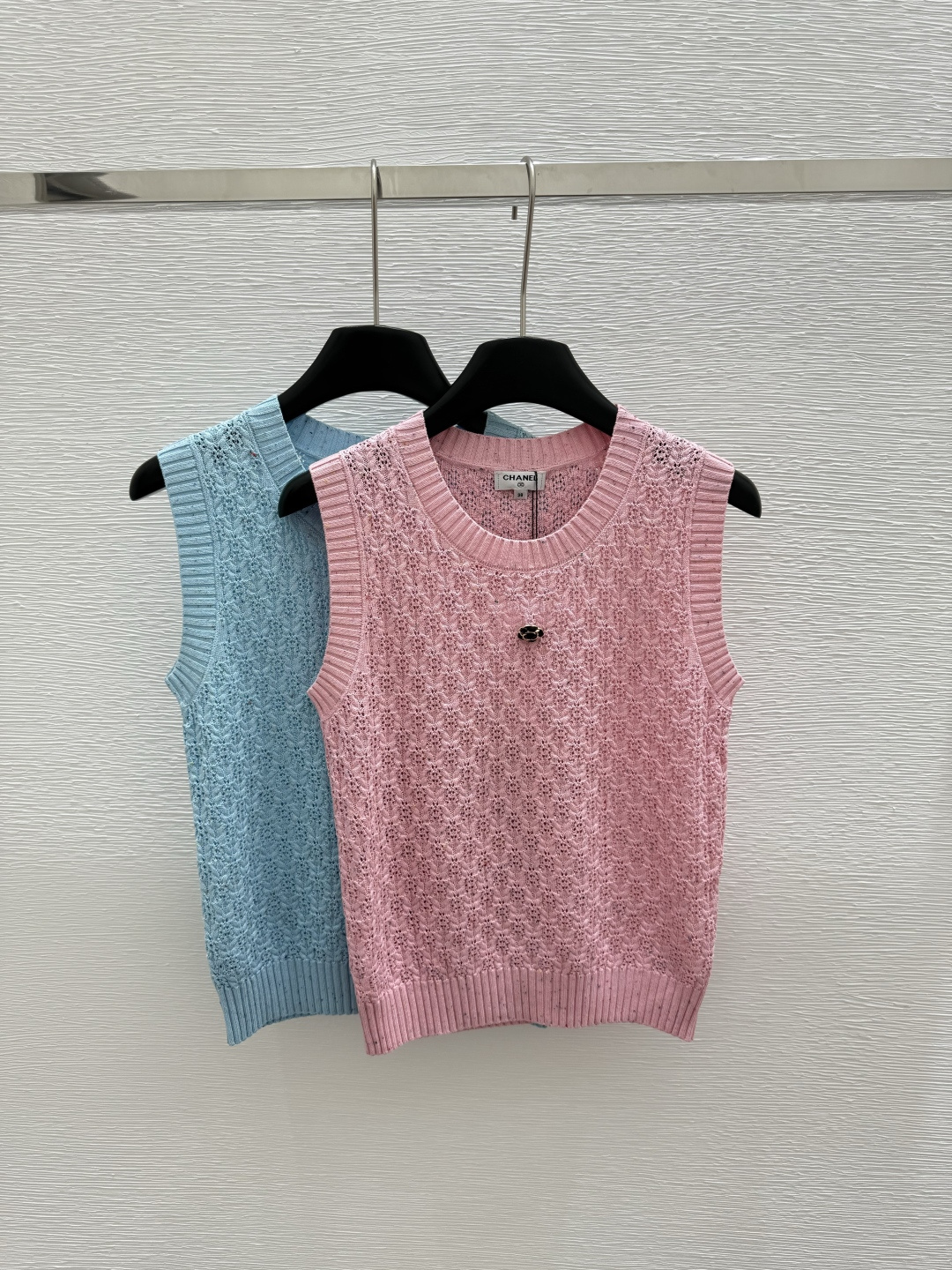 NO:428576,CH Home Summer New Style Round Neck Knitted Vest Color Pink Blue Size 36.38.40, Alexander Wang19860909CH家 夏季新款 圆领针织背心 颜色粉色 蓝色 尺码36.38.40,,alexander wang,Women's clothing