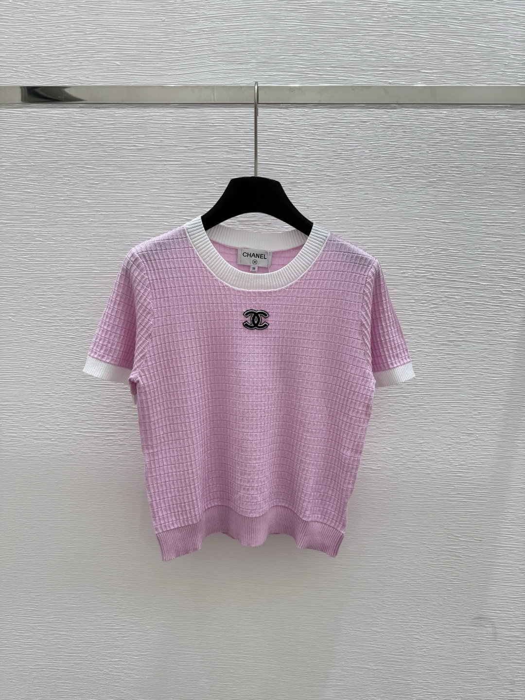 NO:429873,CH Home Summer New Style Round Neck Knitted Short Sleeve Color Pink Size 36.38.40, T-shirt,alexander wang19860909CH家 夏季新款 圆领针织短袖 颜色粉色 尺码36.38.40,,T-shirt,alexander wang,Women's clothing
