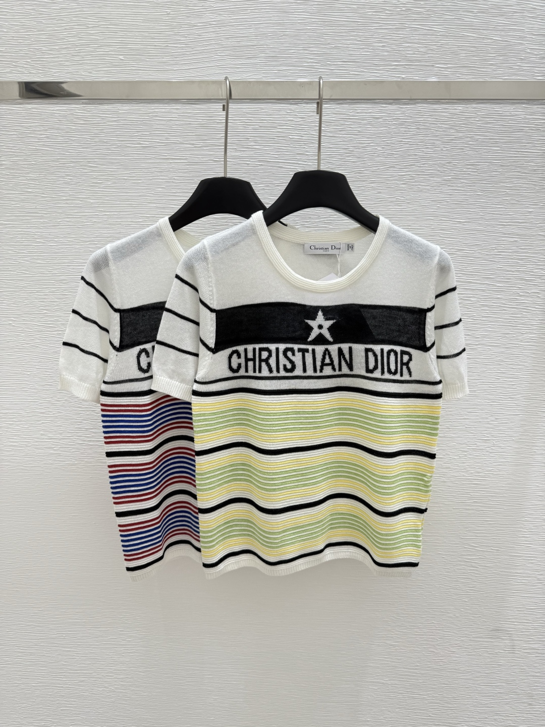 NO:429879,D Home Summer New Style Round Neck Stripe Knitted Short Sleeve Color Green Red Size 36.38.40, Dior, T-shirt, alexander wang19860909D家 夏季新款 圆领条纹针织短袖 颜色绿色 红色 尺码36.38.40,,dior,T-shirt,alexander wang,Women's clothing