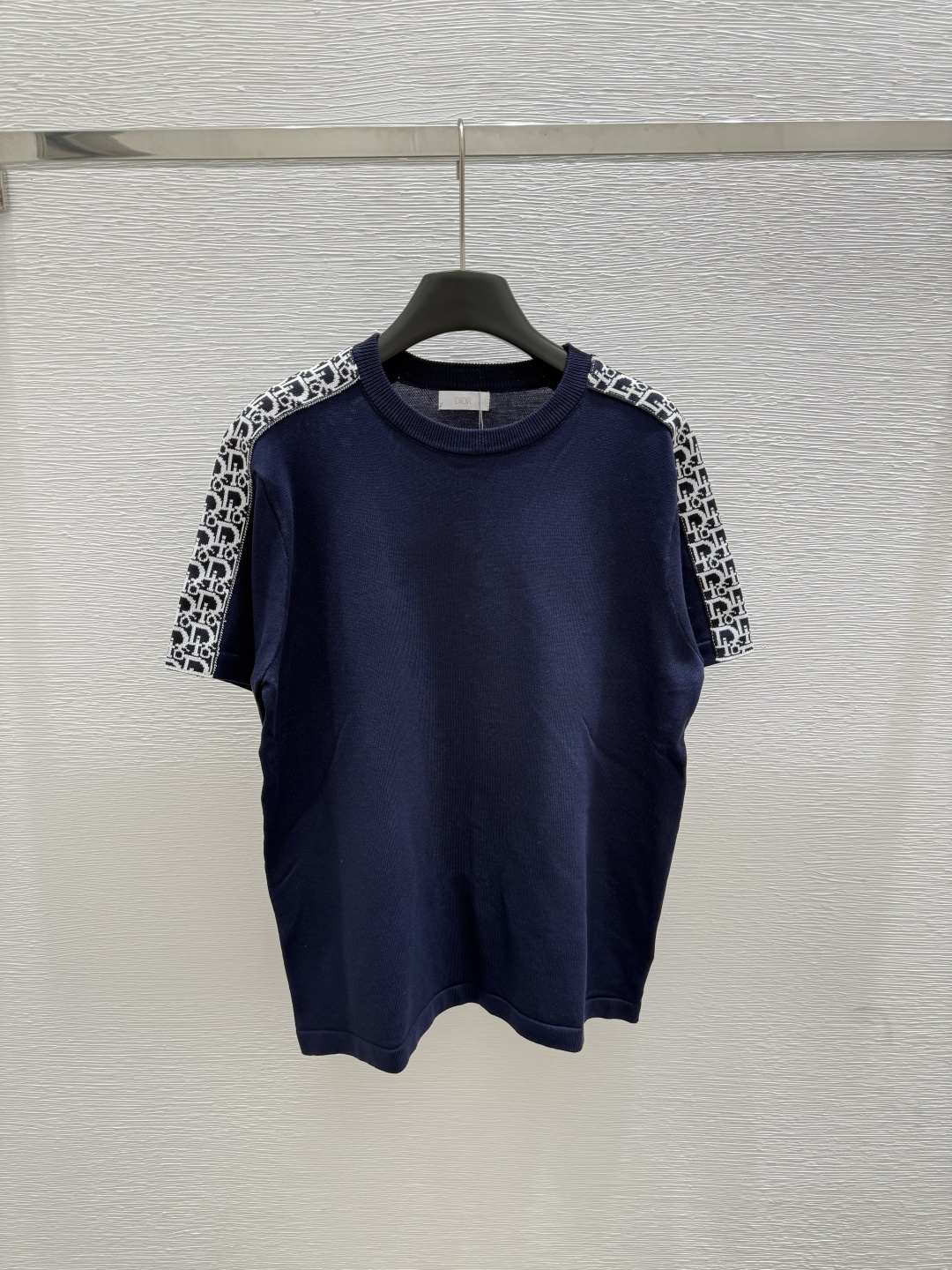 NO:429883,D Home New Summer Style Round Neck Letter Knitted Short Sleeve Color Royal Blue Size 36.38.40, Dior, T-shirt, alexander wang19860909D家 夏季新款 圆领字母针织短袖 颜色宝蓝色 尺码36.38.40,,dior,T-shirt,alexander wang,Women's clothing