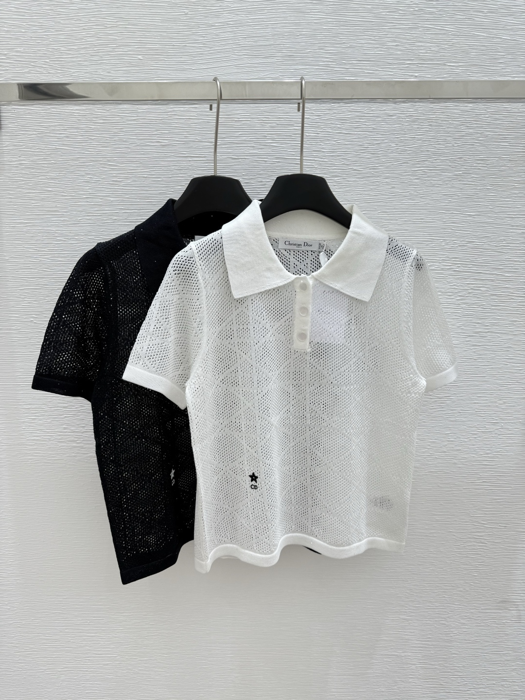NO:425567,D Home Summer New Style Lapel Knitted Short Sleeve Color White Black Size 36.38.40, Dior, T-shirt, alexander wang19860909D家 夏季新款 翻领针织短袖 颜色白色 黑色 尺码36.38.40,,dior,T-shirt,alexander wang,Women's clothing