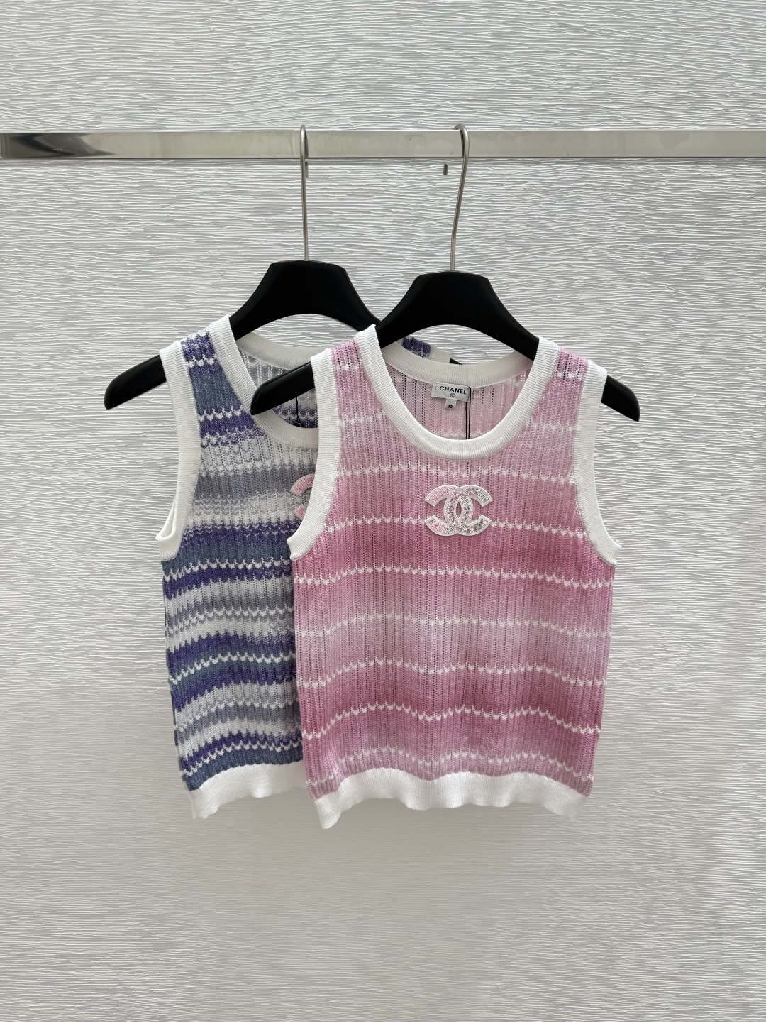 NO:425503,CH Home Summer New Style Contrast Stripe Knitted Vest Color Pink Purple Size 36.38.40, Alexander Wang19860909CH家 夏季新款 撞色条纹针织背心 颜色粉色 紫色 尺码36.38.40,,alexander wang,Women's clothing
