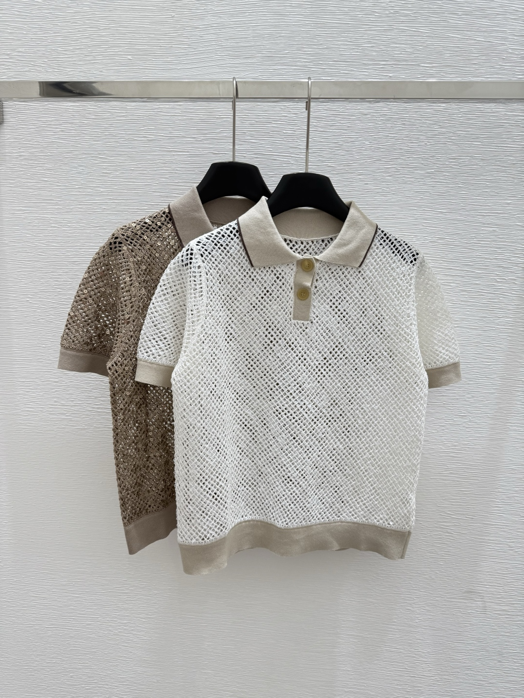 NO:431921,TB Home Summer New Style Hollow Knitted Sequins Multi-Sleeve Color White Apricot Size 36.38.40, T-shirt,alexander wang19860909TB家 夏季新款 镂空针织亮片多短袖 颜色白色 杏色 尺码36.38.40,,T-shirt,alexander wang,Women's clothing