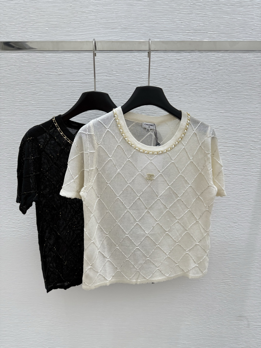 NO:431929,CH Home Summer New Style Round Neck Knitted Short Sleeve Color White Black Size 36.38.40, T-shirt,alexander wang19860909CH家 夏季新款 圆领针织短袖 颜色白色 黑色 尺码36.38.40,,T-shirt,alexander wang,Women's clothing