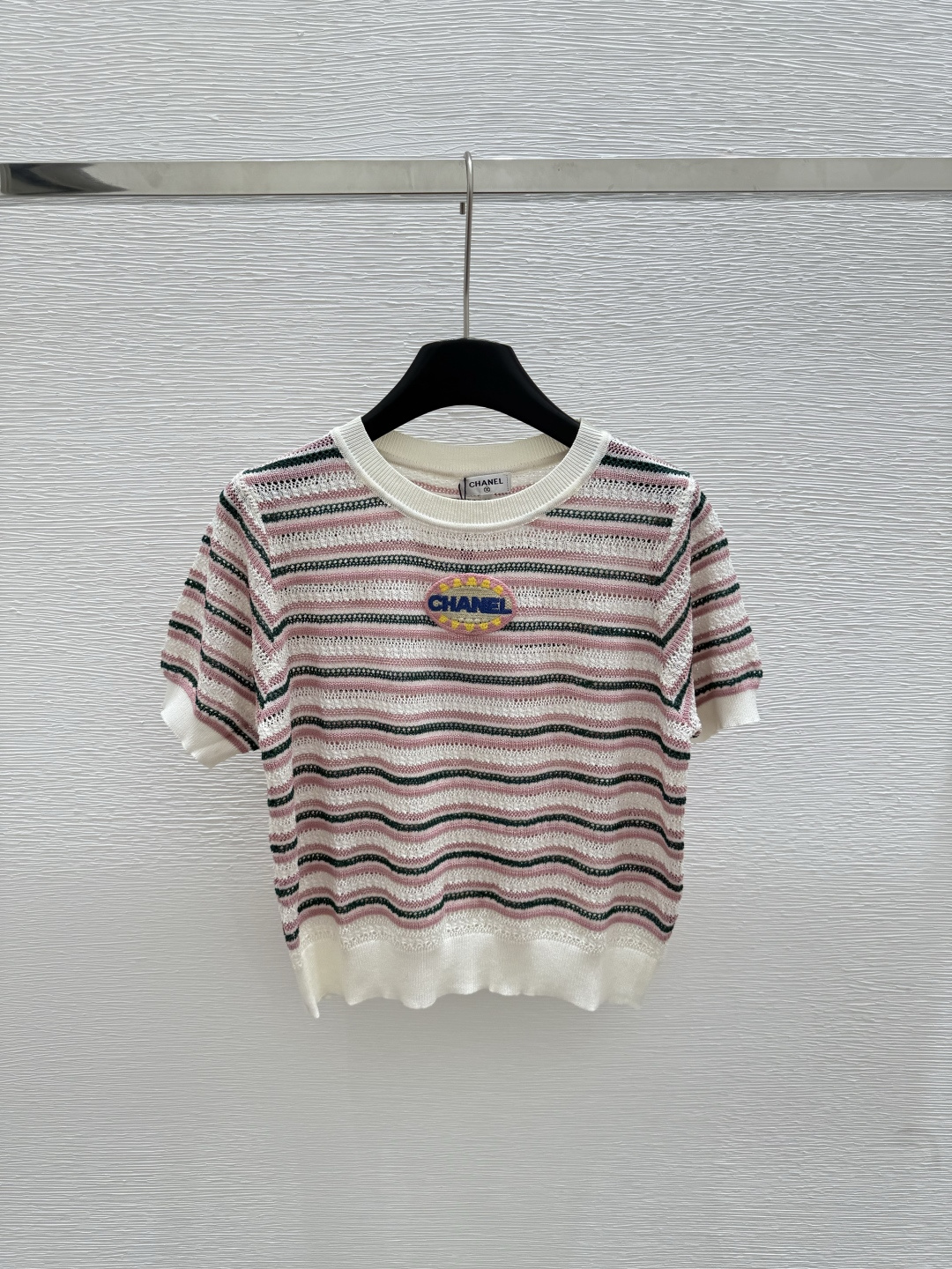 NO:431949,CH Home Summer New Style Striped Knitted Short Sleeve Color White Size 36.38.40, T-shirt,alexander wang19860909CH家 夏季新款 条纹针织短袖 颜色白色 尺码36.38.40,,T-shirt,alexander wang,Women's clothing
