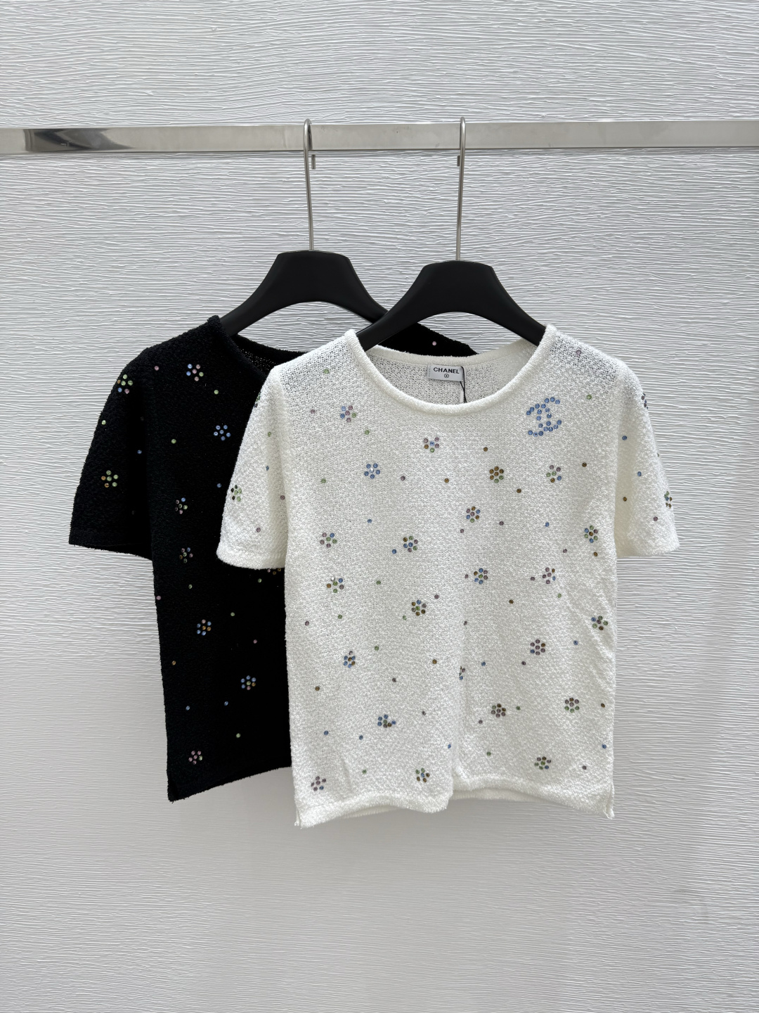 NO:431981,CH Home Summer New Style Knitted Short Sleeve Color White Yellow Size 36.38.40, T-shirt,alexander wang19860909CH家 夏季新款 烫钻针织短袖 颜色白色 黄色 尺码36.38.40,,T-shirt,alexander wang,Women's clothing