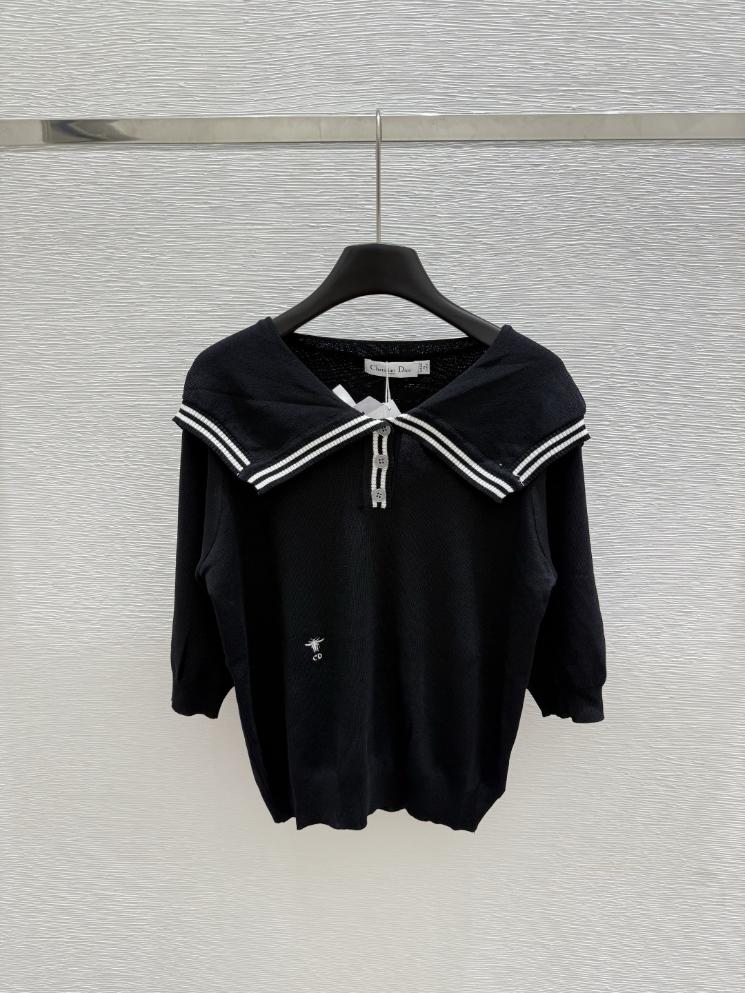 NO:432850,D home new summer style navy collar knitted long sleeve color black size 36.38.40, dior, alexander wang19860909D家 夏季新款 海军领针织长袖 颜色黑色 尺码36.38.40,,dior,alexander wang,Women's clothing