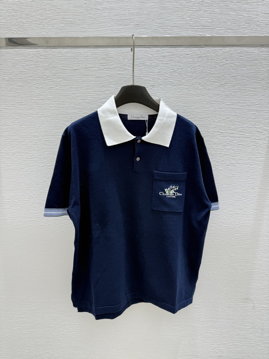 NO:432828,D Home New Summer Lapel Knitted Short Sleeve Color Blue Size 36.38.40, Dior, T-shirt, alexander wang19860909D家 夏季新款 翻领针织短袖 颜色蓝色 尺码36.38.40,,dior,T-shirt,alexander wang,Women's clothing