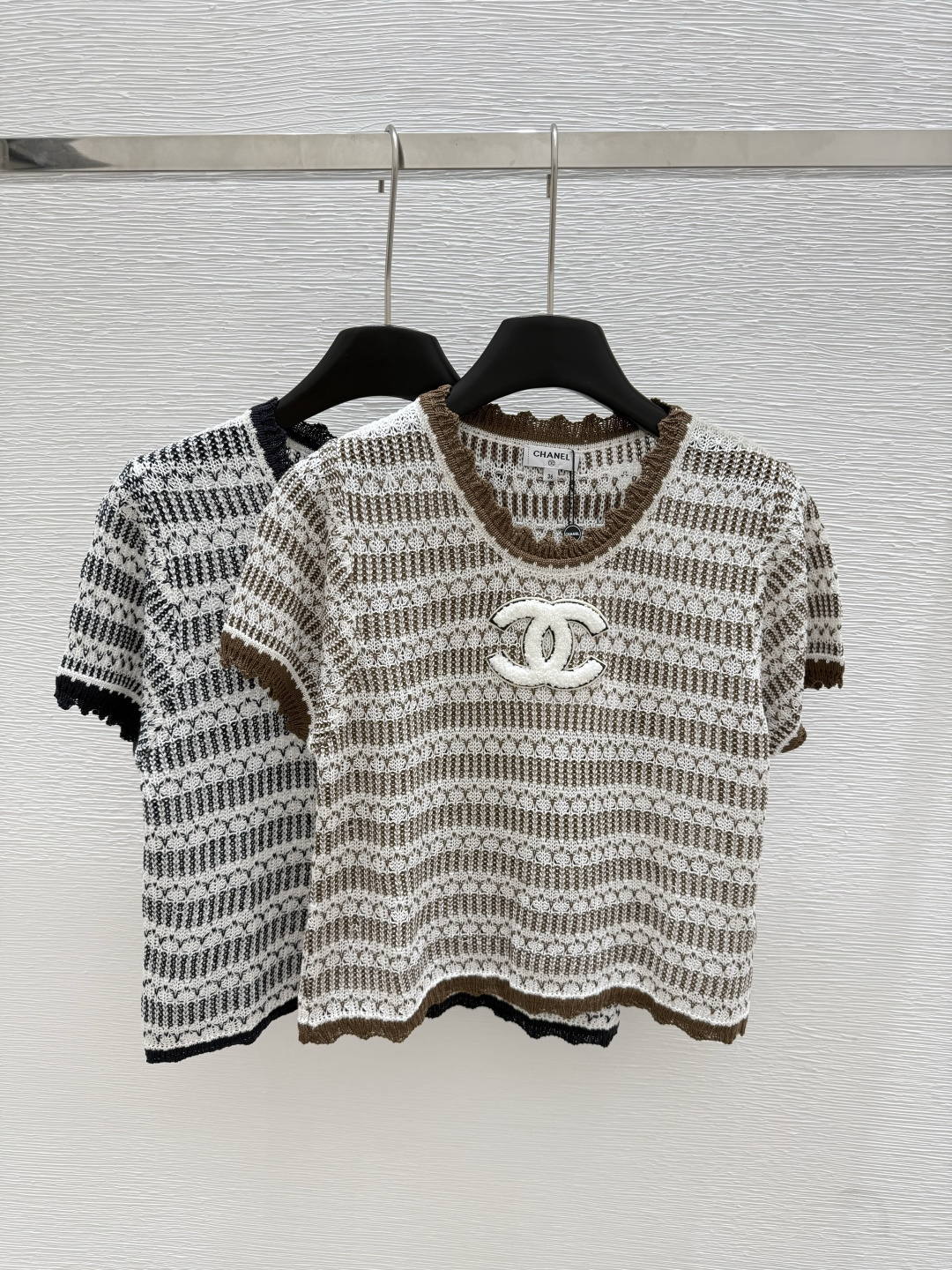 NO:432848,CH Home Summer New Style Hollow Knitted Short Sleeve Color Coffee Black Size 36.38.40, T-shirt,alexander wang19860909CH家 夏季新款 镂空针织短袖 颜色咖啡色 黑色 尺码36.38.40,,T-shirt,alexander wang,Women's clothing