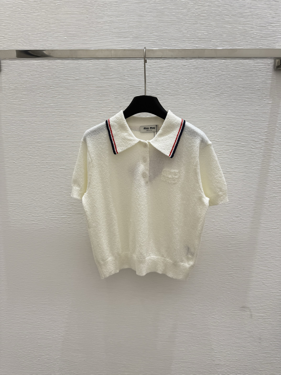 NO:432909,M Home New Summer Lapel Knitted Short Sleeve Color White Size 36.38.40, T-shirt,alexander wang19860909M家 夏季新款 翻领针织短袖 颜色白色 尺码36.38.40,,T-shirt,alexander wang,Women's clothing