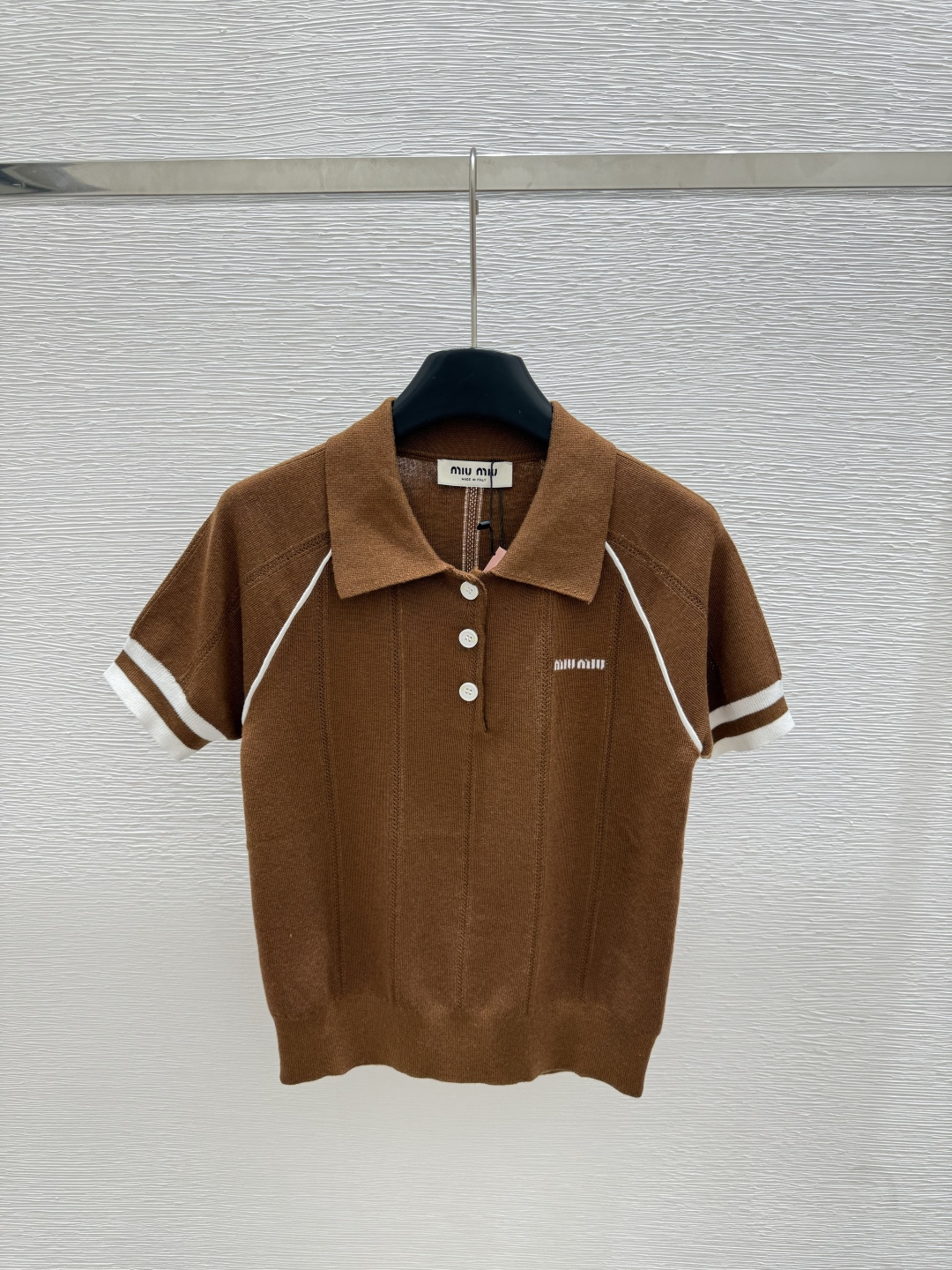 NO:428491,M Home New Summer Lapel Knitted Short Sleeve Color Brown Size 36.38.40, T-shirt,alexander wang19860909M家 夏季新款 翻领针织短袖 颜色棕色 尺码36.38.40,,T-shirt,alexander wang,Women's clothing