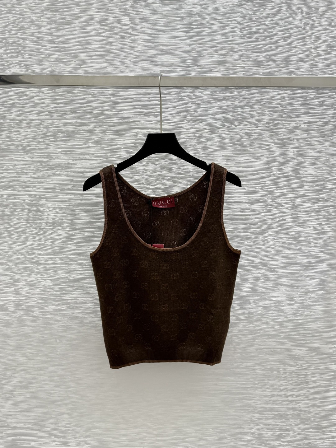 NO:434003,G Home New Summer Style Solid Color Presbyterian Knitted Vest Color Coffee Size 36.38.40, gucci, alexander wang19860909G家 夏季新款 纯色老花针织背心 颜色咖色 尺码36.38.40,,gucci,alexander wang,Women's clothing