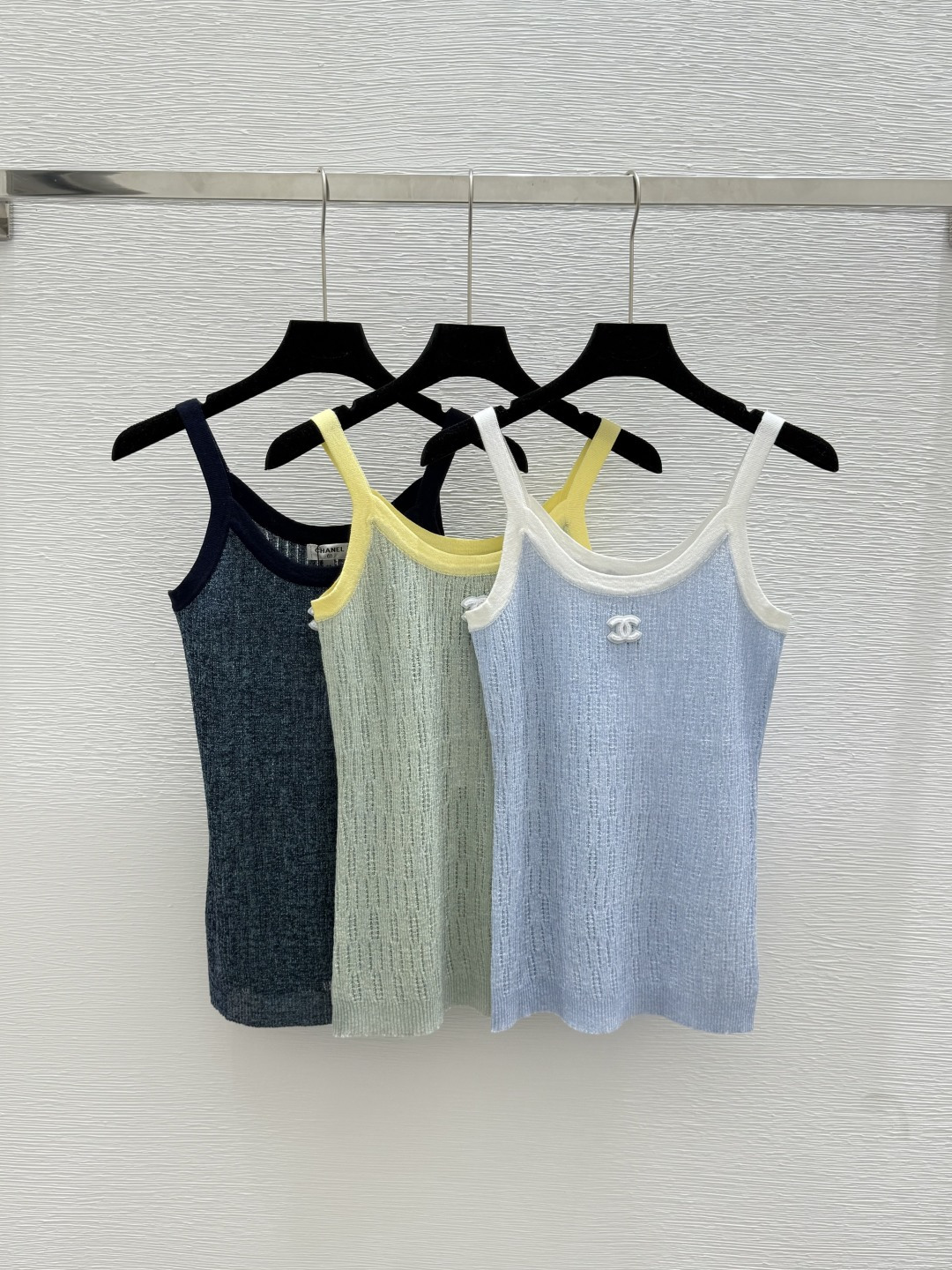 NO:434008,CH Home Summer New Style Contrast Knitted Sling Color Blue Green Royal Blue Size 36.38.40, Alexander Wang19860909CH家 夏季新款 撞色针织吊带 颜色蓝色 绿色 宝蓝 尺码36.38.40,,alexander wang,Women's clothing