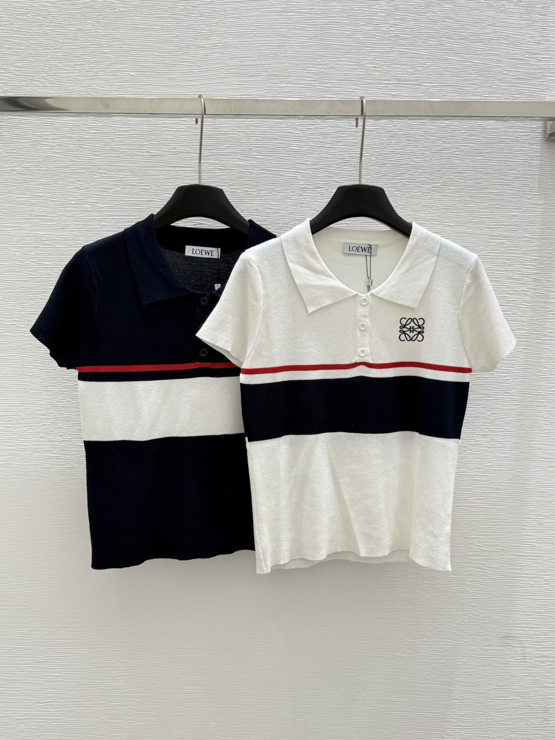 NO:434021,LO Home Summer New Style Contrast Color Spliced ​​Lapel Knitted Short Sleeve Color White Royal Blue Size 36.38.40, T-shirt,alexander wang19860909LO家 夏季新款 撞色拼接翻领针织短袖 颜色白色 宝蓝 尺码36.38.40,,T-shirt,alexander wang,Women's clothing