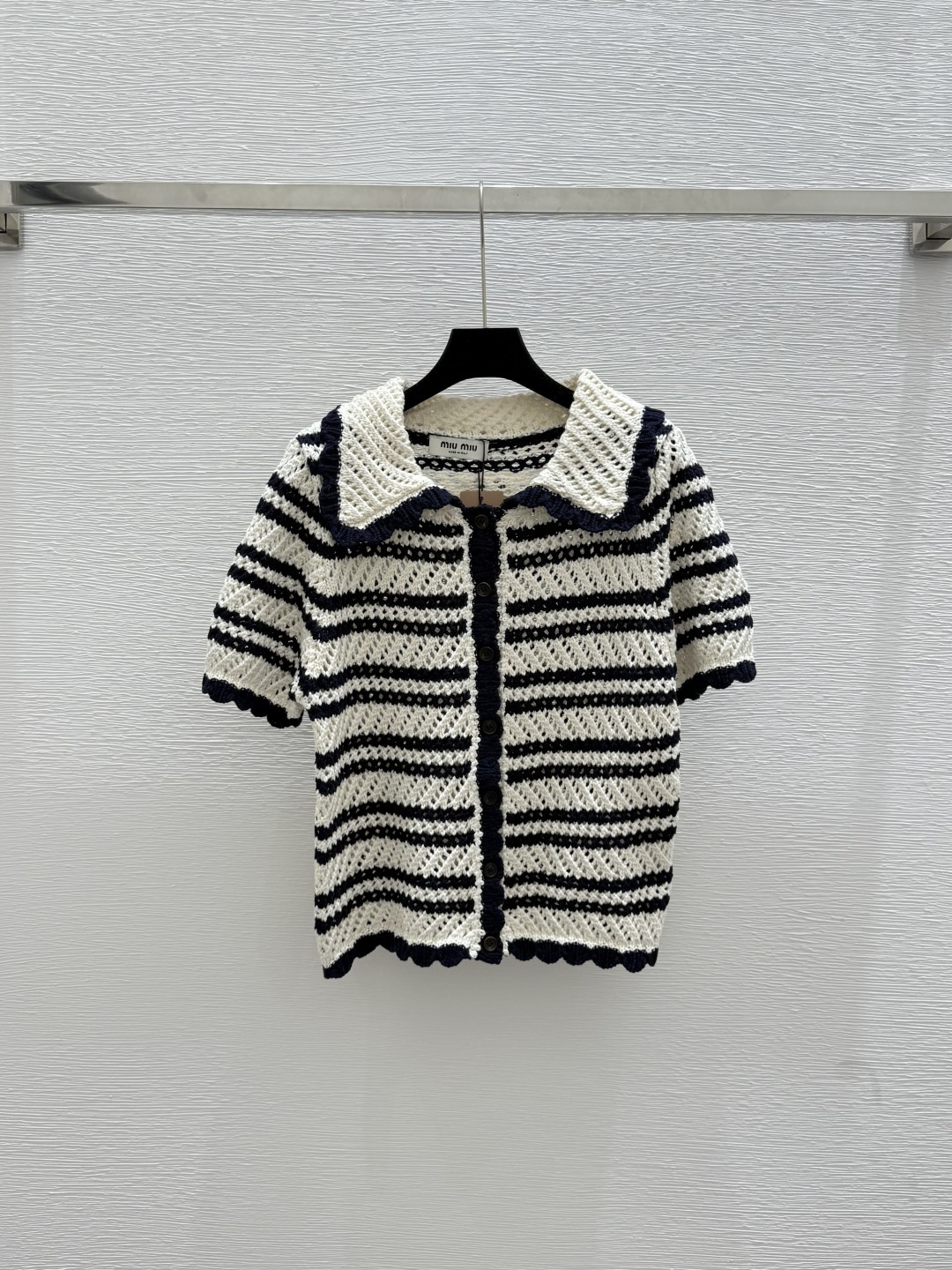 NO:434035,M Home New Summer Striped Lapel Knit Top Color Apricot Size 36.38.40, Alexander wang19860909M家 夏季新款 条纹翻领针织上衣 颜色杏色 尺码36.38.40,,alexander wang,Women's clothing