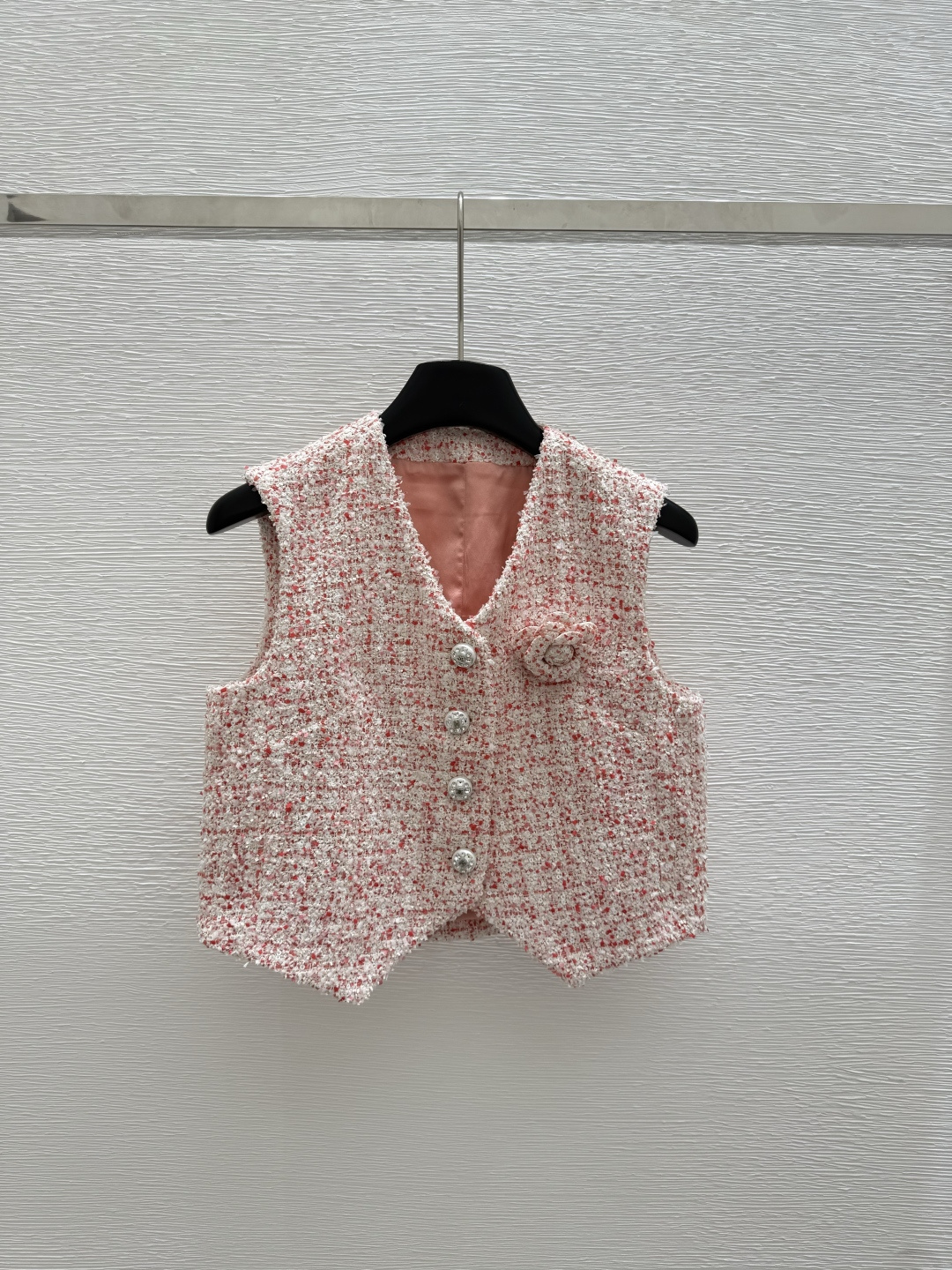 NO:434350,CH Home Summer New Plaid Flower V-neck Cardigan Vest Color Pink Size 36.38.40, Alexander wang19860909CH家 夏季新款格子花朵V领开衫背心 颜色粉色 尺码36.38.40,,alexander wang,Women's clothing