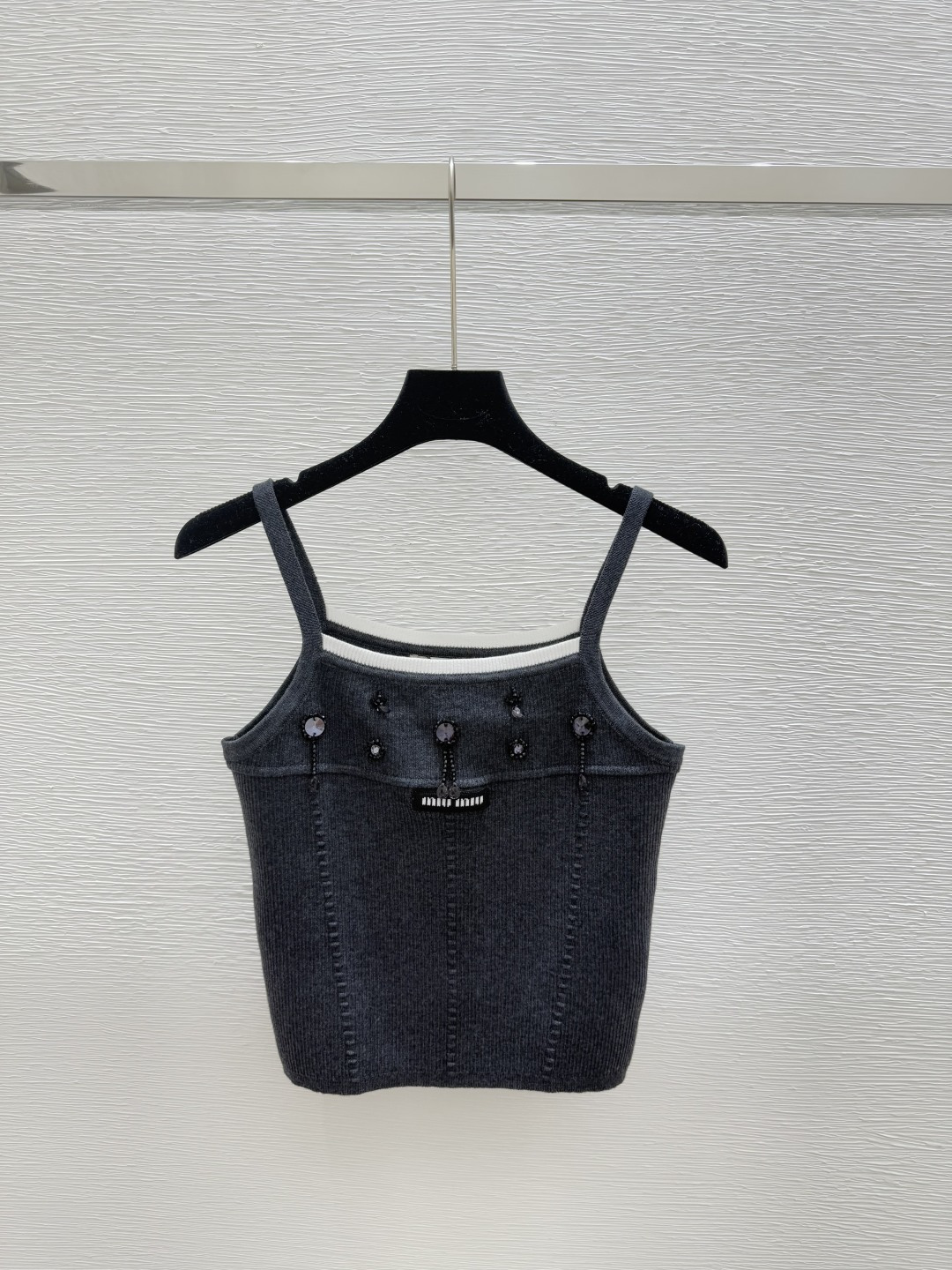 NO:434392,M Home New Summer Heavy Industry Beaded Knitted Sling Color Gray Size 36.38.40, Alexander wang19860909M家 夏季新款 重工钉珠针织吊带 颜色灰色 尺码36.38.40,,alexander wang,Women's clothing