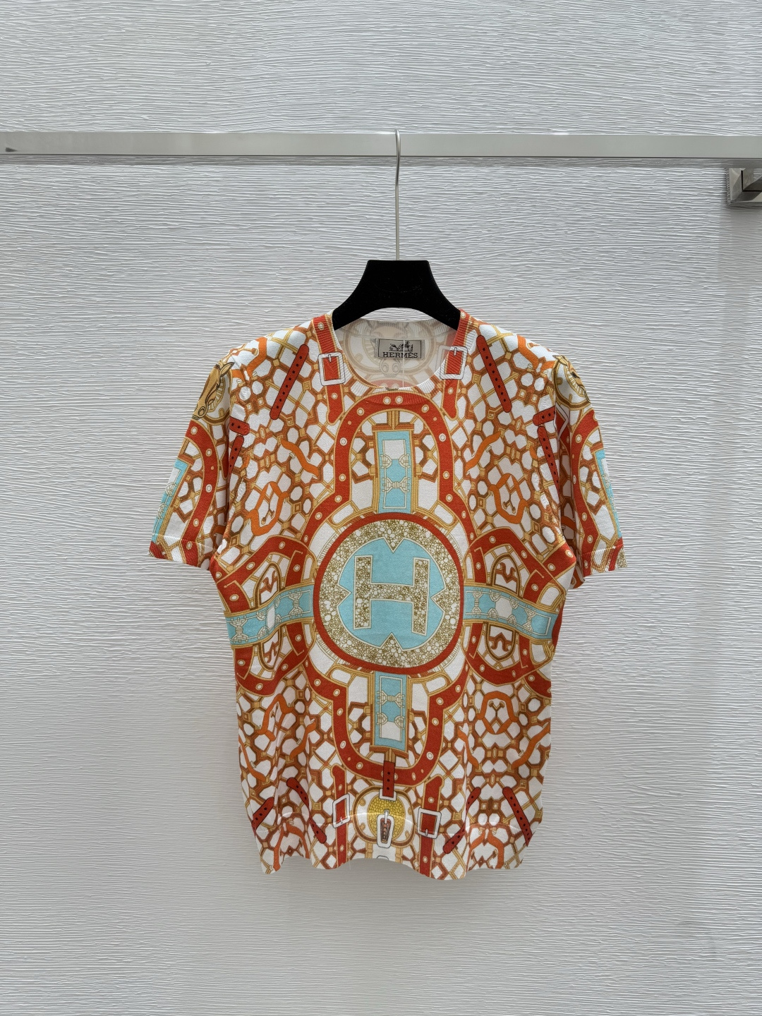 NO:434396,HE Summer New Pattern Print Knitted Short Sleeve Color Orange Size 36.38.40, T-shirt,alexander wang19860909HE 夏季新款 图案印花针织短袖 颜色橙色 尺码36.38.40,,T-shirt,alexander wang,Women's clothing