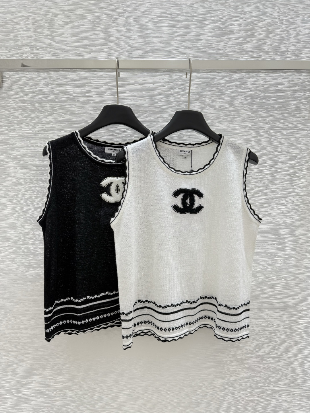 NO:434825,CH Home Summer New Style Lace Knitted Vest Color White Black Size 36.38.40, Alexander Wang19860909CH家 夏季新款 花边针织背心 颜色白色 黑色 尺码36.38.40,,alexander wang,Women's clothing