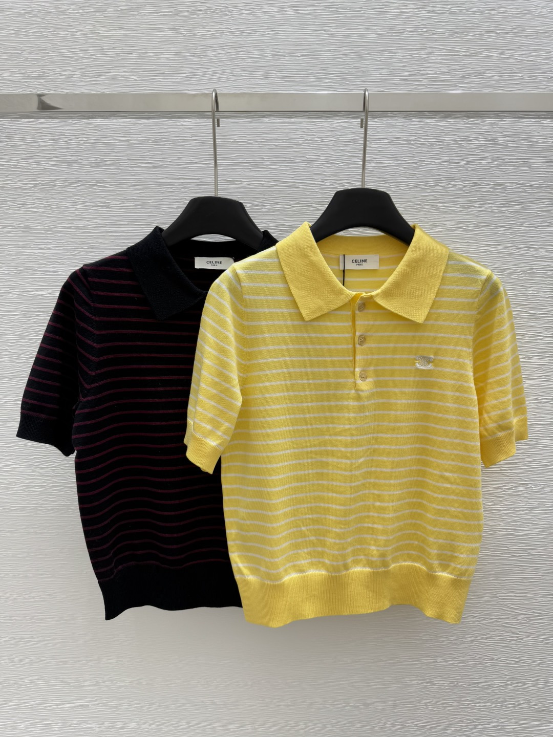 NO:436020,CE Home Summer New Style Color Block Knitted Lapel Short Sleeve Color Yellow. Black Size 36.38.40, T-shirt,alexander wang19860909CE家 夏季新款 拼色针织翻领短袖 颜色黄色. 黑色 尺码36.38.40,,T-shirt,alexander wang,Women's clothing