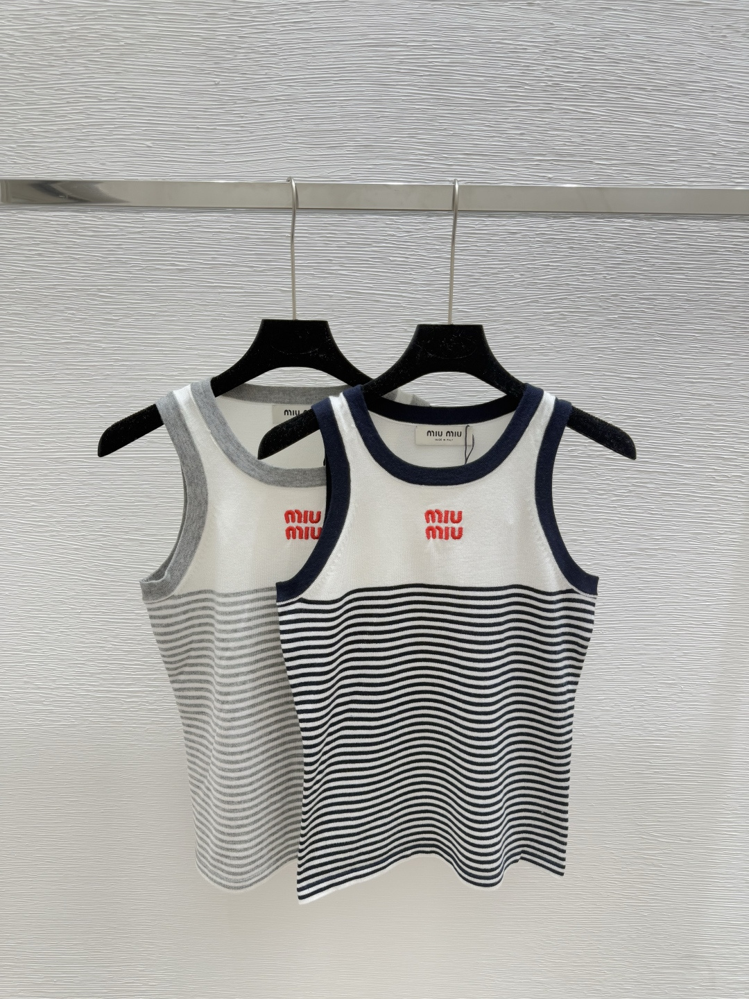 NO:440630,M Home New Summer Striped Alphabet Knitted Vest Color Gray Royal Blue Size 36.38.40, Alexander Wang19860909M家 夏季新款 条纹字母针织背心 颜色灰色 宝蓝 尺码36.38.40,,alexander wang,Women's clothing