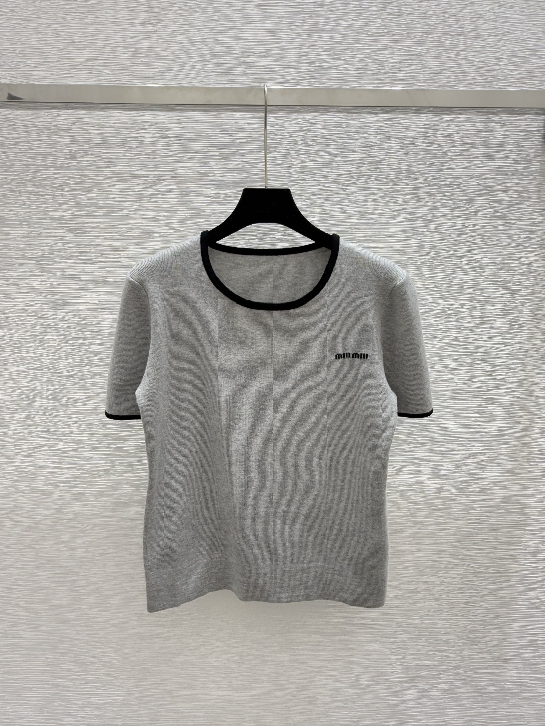 NO:442638,M Home Summer New Style Solid Color Simple Knitted Short Sleeve Color Gray Size 36.38.40, T-shirt,alexander wang19860909M家 夏季新款 纯色简约针织短袖 颜色灰色 尺码36.38.40,,T-shirt,alexander wang,Women's clothing
