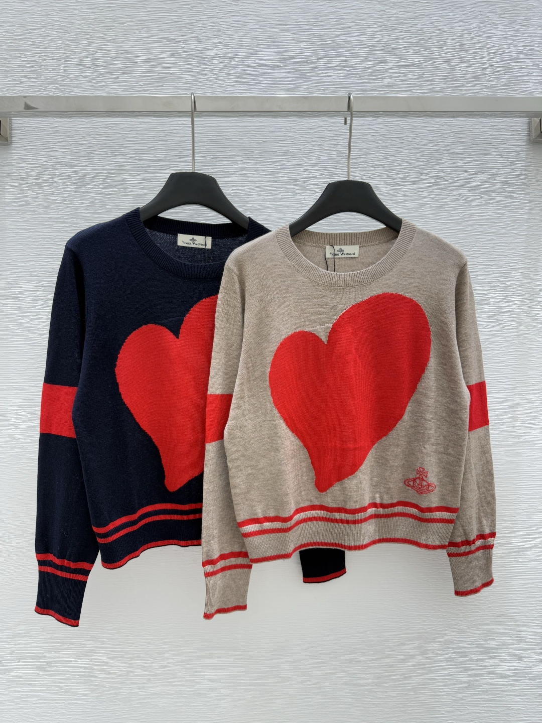 NO:443831,Vi Home Early Autumn New Style Love Jacquard Knitting Round Neck Long Sleeve Color Khaki Blue Size 36.38.40, Alexander Wang19860909Vi家 早秋新款 爱心提花针织圆领长袖 颜色卡其 宝蓝 尺码36.38.40,,alexander wang,Women's clothing
