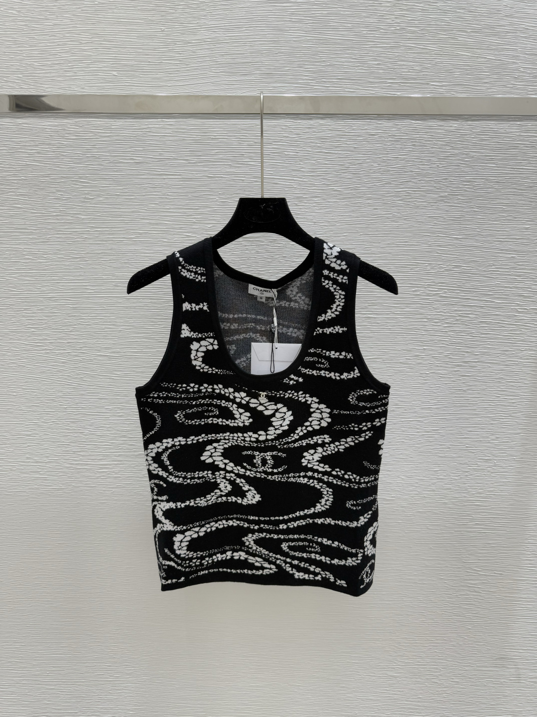 NO:444689,CH Home Summer New Pattern U-neck Knitted Vest Color Black Size 36.38.40, Alexander wang19860909CH家 夏季新款花纹U领针织背心 颜色黑色 尺码36.38.40,,alexander wang,Women's clothing