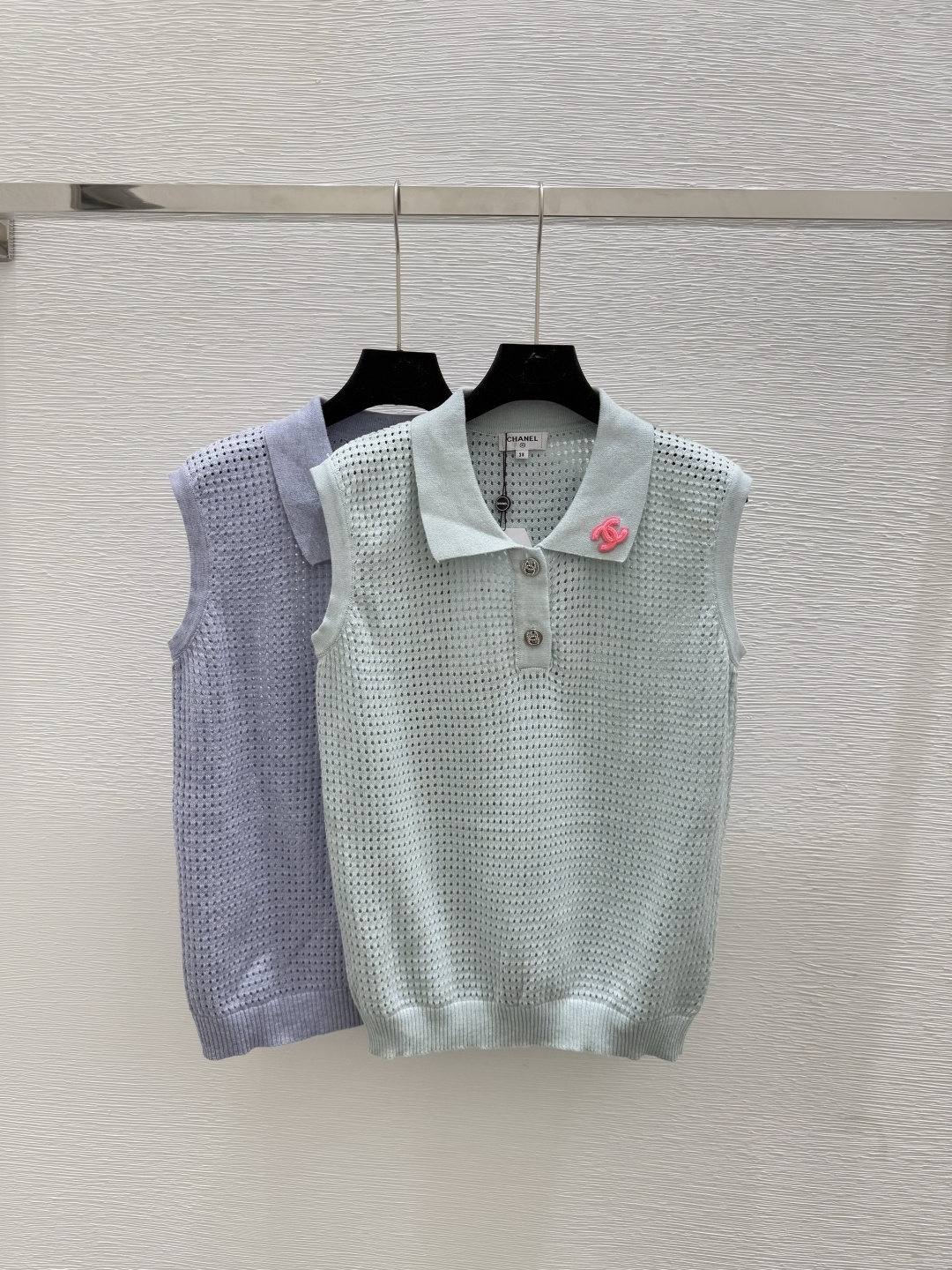 NO:446675,CE Home Summer New Solid Color Hollow Lapel Knitted Vest Color Green Purple Size 36.38.40, Alexander Wang19860909CE家 夏季新款纯色镂空翻领针织背心 颜色绿色 紫色 尺码36.38.40,,alexander wang,Women's clothing