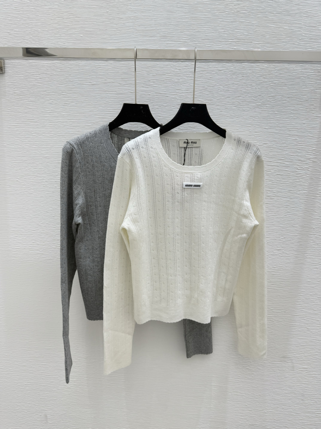 NO:446652,M Home Early Autumn New Solid Color Lace Collar Knitted Long Sleeve Color White Gray Size 36.38.40, Alexander Wang19860909M家 早秋新款纯色花边领针织长袖 颜色白色 灰色 尺码36.38.40,,alexander wang,Women's clothing