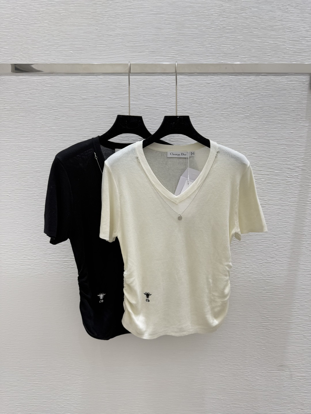 NO:450308,D Home Summer New Solid Color Knitted Short Sleeve Color Apricot Black Size 36.38.40, Dior, T-shirt, alexander wang19860909D家 夏季新款纯色收腰针织短袖 颜色杏色 黑色 尺码36.38.40,,dior,T-shirt,alexander wang,Women's clothing