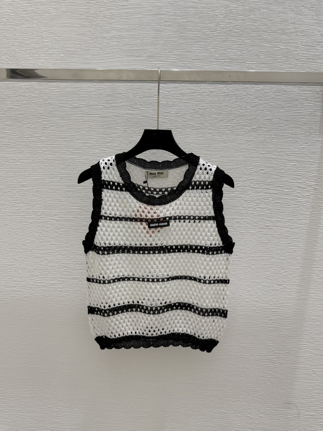 NO:451580,M Home New Summer Color Bundle Lace Hollow Knitted Vest Color White Size 36.38.40, Alexander Wang19860909M家 夏季新款拼色花边镂空针织背心 颜色白色 尺码36.38.40,,alexander wang,Women's clothing