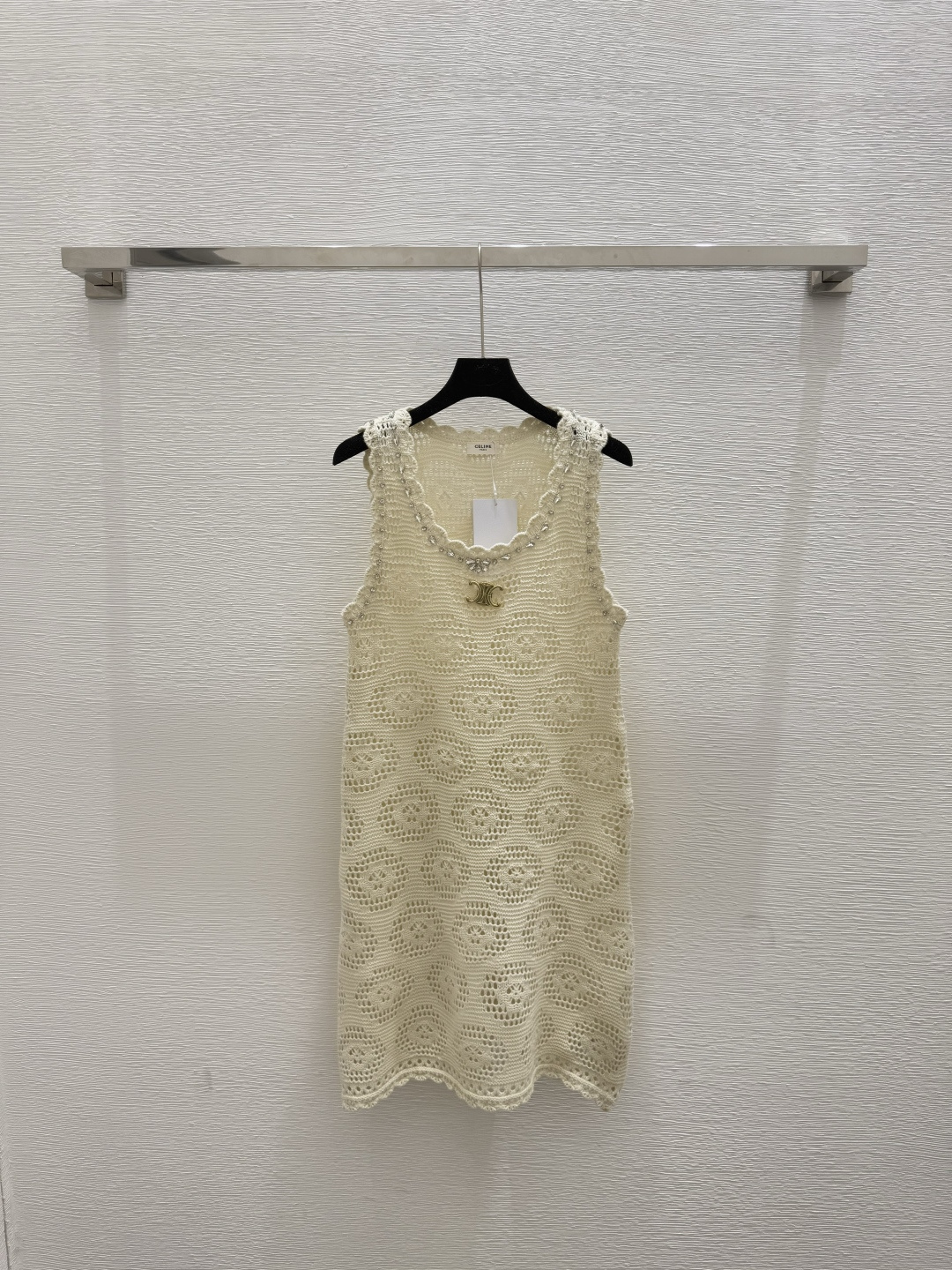 NO:453447,CE Home Summer New Beaded Round Neck Knitted Vest Skirt Color Apricot Size 36.38.40, Skirts,alexander wang19860909CE家 夏季新款钉珠圆领针织背心裙 颜色杏色 尺码36.38.40,,skirts,alexander wang,Women's clothing