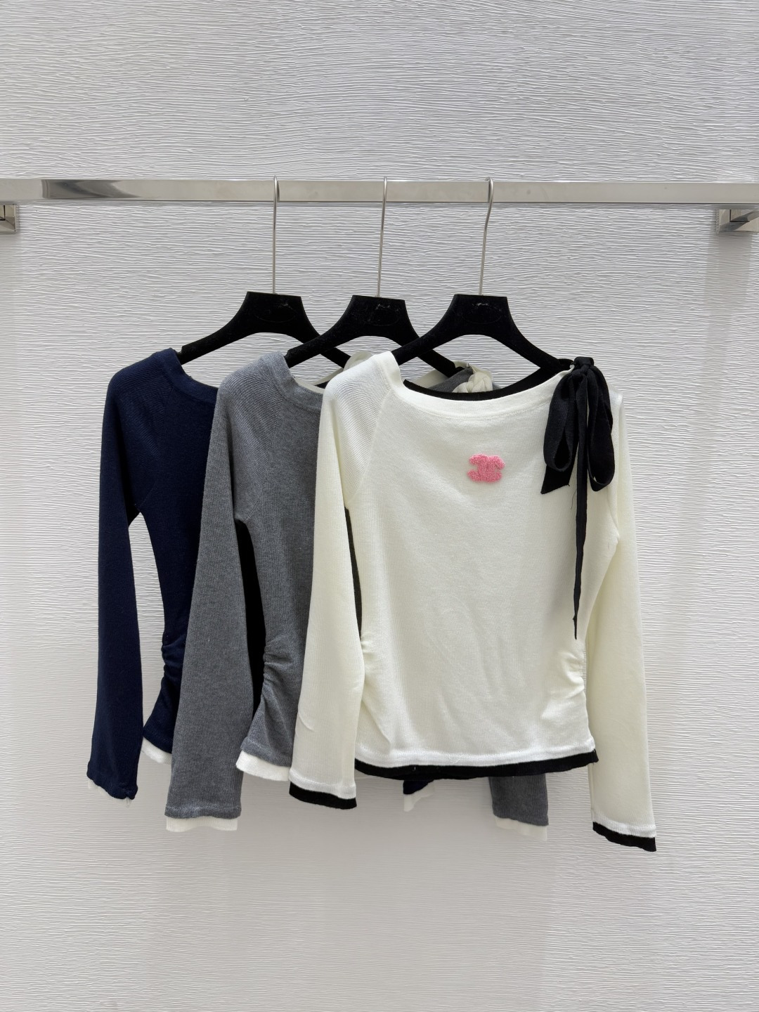 NO:457037,CH Home Early Autumn New Style Solid Color Strap Knitted Long Sleeve Color White Gray Royal Blue Size 36.38.40,,alexander wang19860909CH家 早秋新款 纯色绑带针织长袖 颜色白色 灰色 宝蓝 尺码36.38.40,,alexander wang,Women's clothing