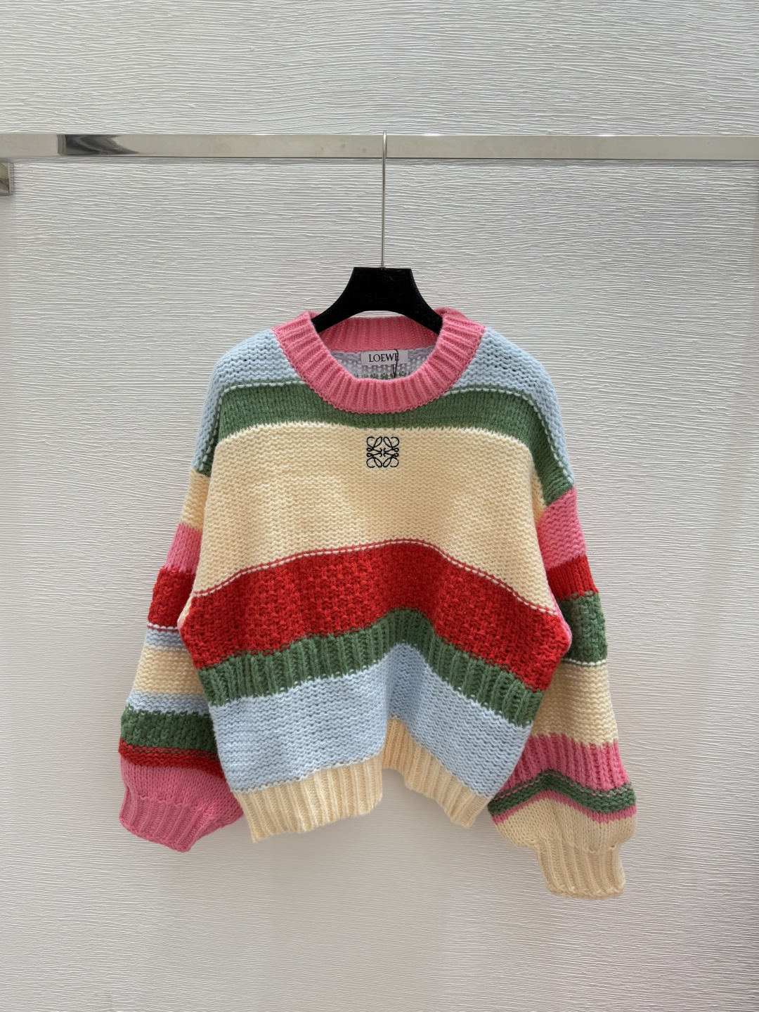 NO:461889,LO Home Early Autumn New Style Contrast Striped Round Neck Knitted Long Sleeve Color Pink Size 36.38.40, Alexander Wang19860909LO家 早秋新款 撞色条纹圆领针织长袖 颜色粉色 尺码36.38.40,,alexander wang,Women's clothing