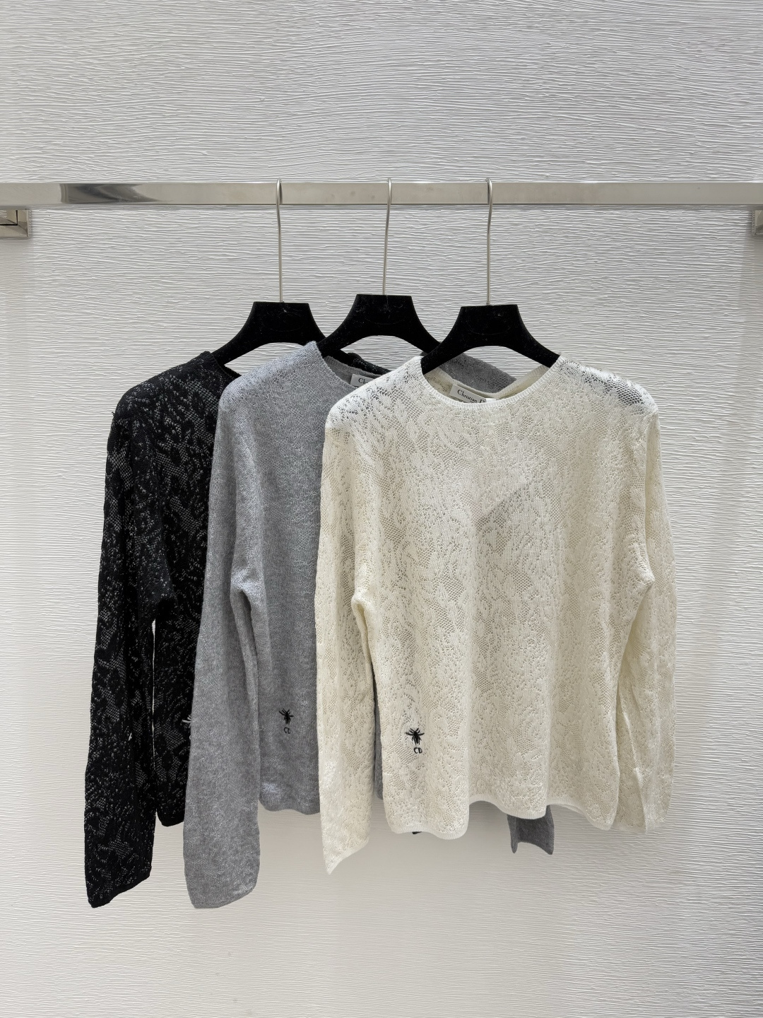 NO:467623,D Home Early Autumn New Style Gold and Silver thread jacquard knitted long sleeves Color White Gray Black Size 36.38.40, Dior, Alexander wang19860909D家 早秋新款 金银线提花针织长袖 颜色白色 灰色 黑色 尺码36.38.40,,dior,alexander wang,Women's clothing