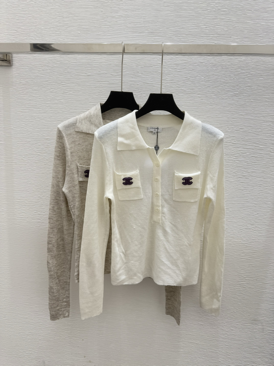 NO:470758,CH Home Early Autumn New Style Solid Color Lapel Knitted Long Sleeve Color White Oat Size 36.38.40, Alexander Wang19860909CH家 早秋新款 纯色翻领针织长袖 颜色白色 燕麦 尺码36.38.40,,alexander wang,Women's clothing