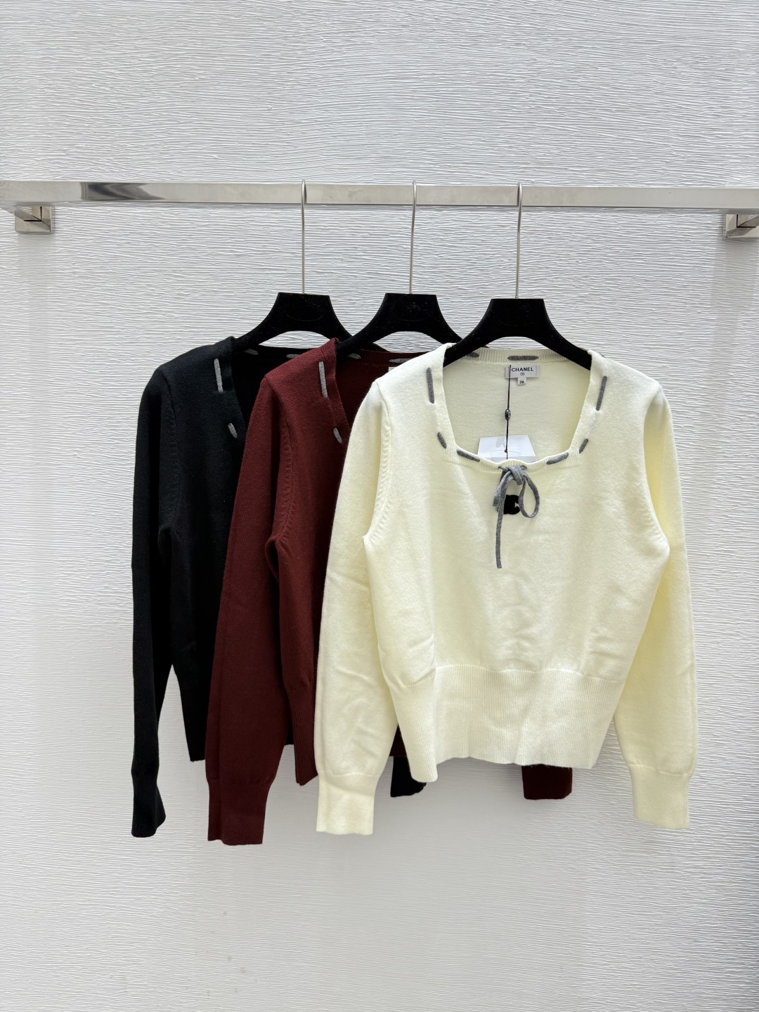 NO:473960,CH Home Early Autumn New Style Solid Color Strap Knitted Long Sleeve Color White Red Black Size 36.38.40,,alexander wang19860909CH家 早秋新款 纯色绑带针织长袖 颜色白色 红色 黑色 尺码36.38.40,,alexander wang,Women's clothing