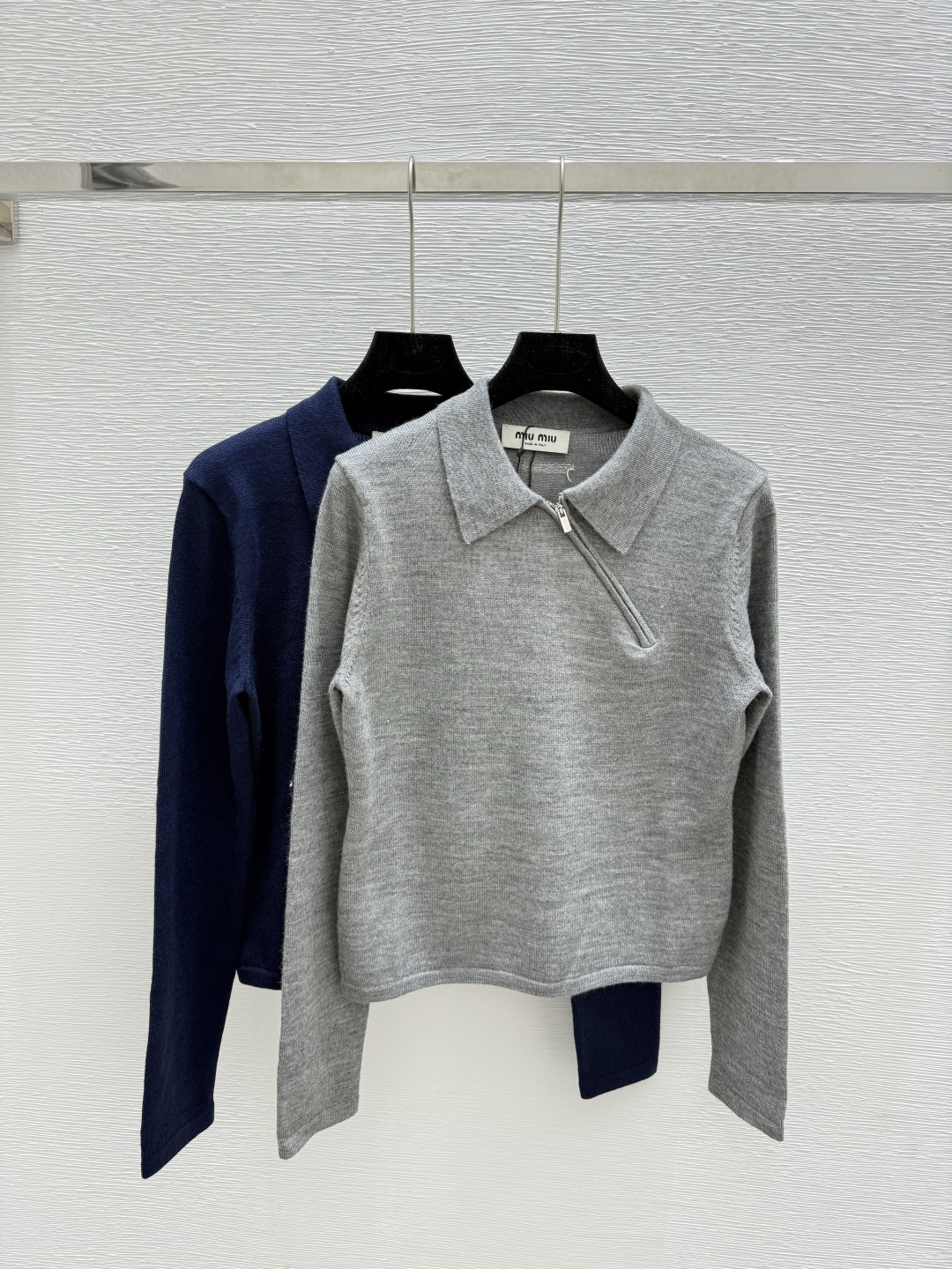 NO:473833,M Home Early Autumn New Style Solid Color Lapel Knitted Long Sleeve Color Gray Royal Blue Size 36.38.40, Alexander Wang19860909M家 早秋新款 纯色翻领针织长袖 颜色灰色 宝蓝 尺码36.38.40,,alexander wang,Women's clothing