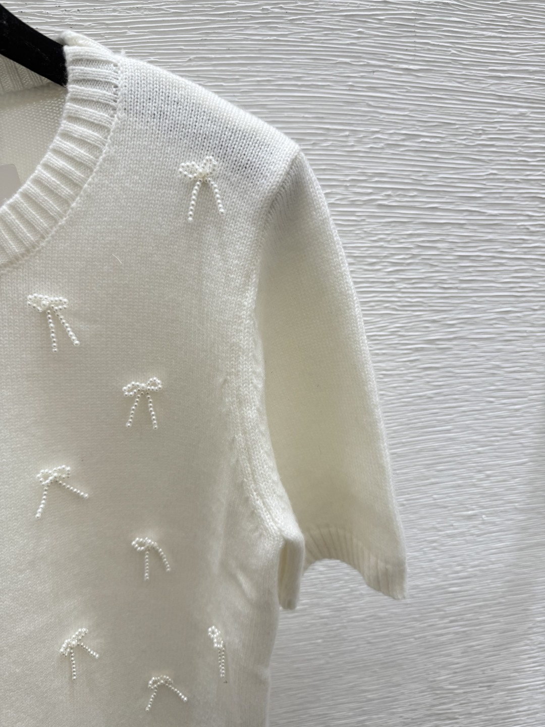 Valentino Wool Knit Top with Pearl Butterfly Detail - Elegant Short Sleeve 8 cmp i1756197070562 6097 0 6