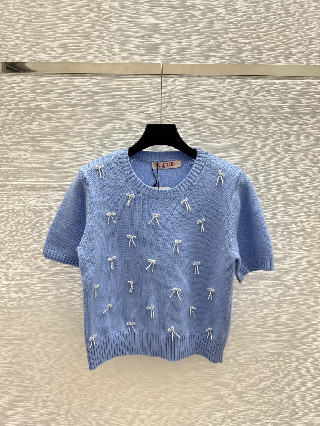 Valentino Wool Knit Top with Pearl Butterfly Detail - Elegant Short Sleeve 4 cmp i1756197070874 3643 0 2