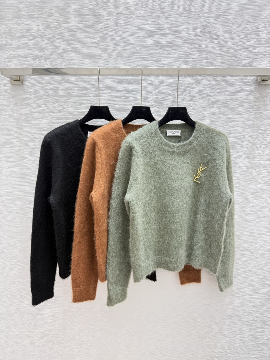 NO:475185,Y Home Early Autumn New Style Solid Color Simple Round Neck Knitted Long Sleeve Color Green Coffee Black Size 36.38.40, Alexander Wang19860909Y家 早秋新款 纯色简约圆领针织长袖 颜色绿色 咖啡 黑色 尺码36.38.40,,alexander wang,Women's clothing