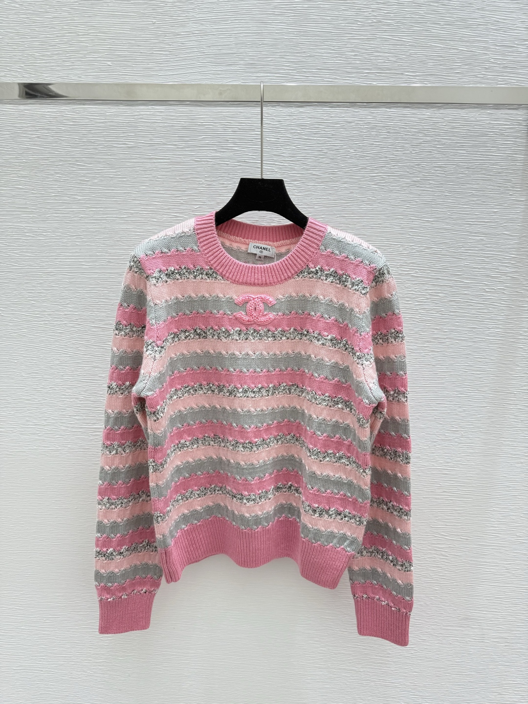 NO:479937,CH Home Early Autumn New Style Contrast Striped Round Neck Knitted Long Sleeve Color Pink Size 36.38.40, Alexander Wang19860909CH家 早秋新款 撞色条纹圆领针织长袖 颜色粉色 尺码36.38.40,,alexander wang,Women's clothing