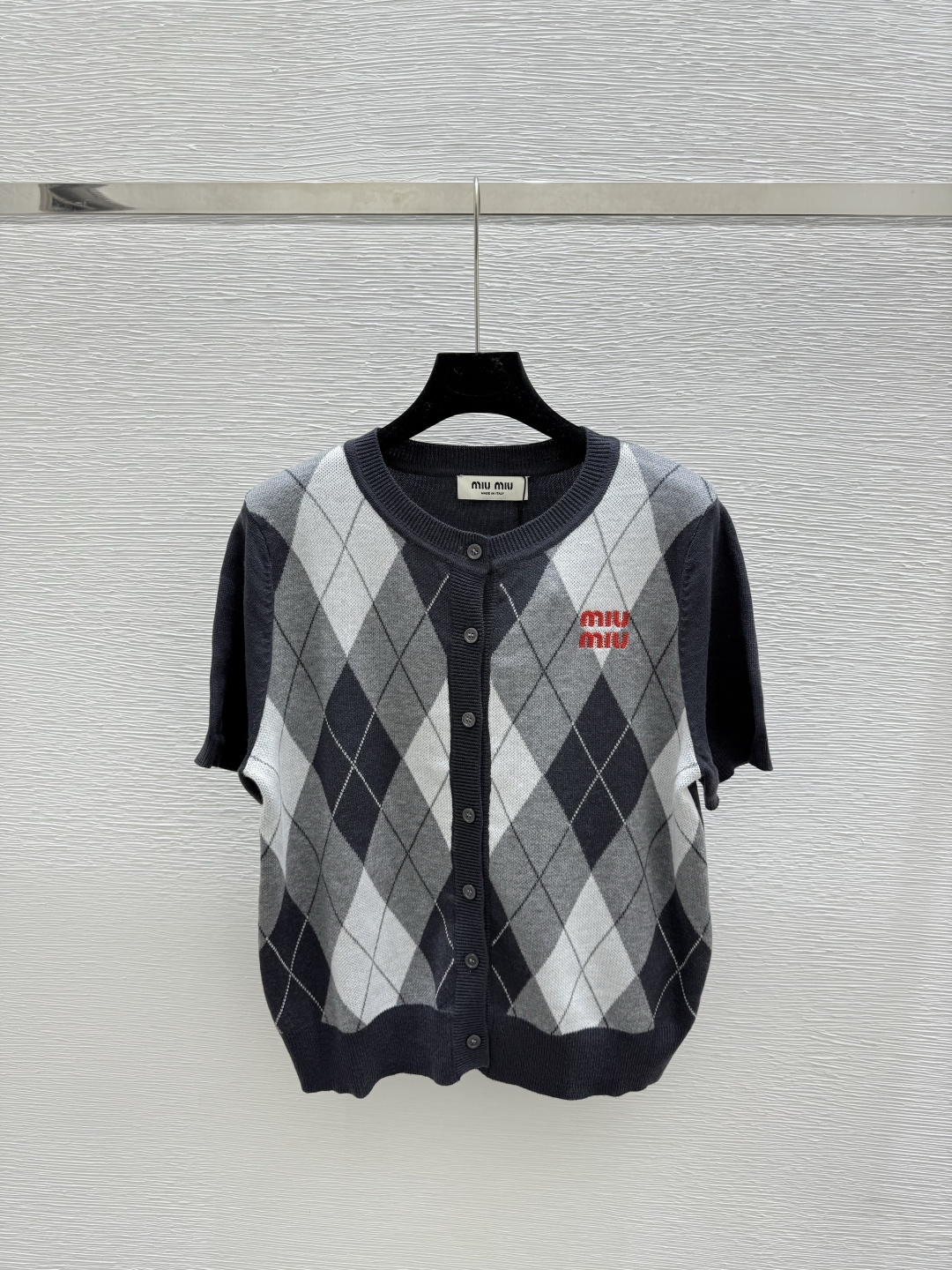 NO:479991,M Home Summer New Style Plaid Striped Knitted Short Sleeve Cardigan Color Gray Size 36.38.40, T-shirt,alexander wang19860909M家 夏季新款 格子条纹针织短袖开衫 颜色灰色 尺码36.38.40,,T-shirt,alexander wang,Women's clothing