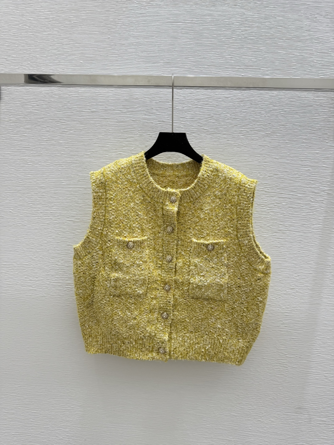 NO:486417,CH Home Summer New Style Contrast Color Round Neck Knitted Vest Cardigan Color Yellow Size 36.38.40, Alexander Wang19860909CH家 夏季新款 撞色圆领针织背心开衫 颜色黄色 尺码36.38.40,,alexander wang,Women's clothing