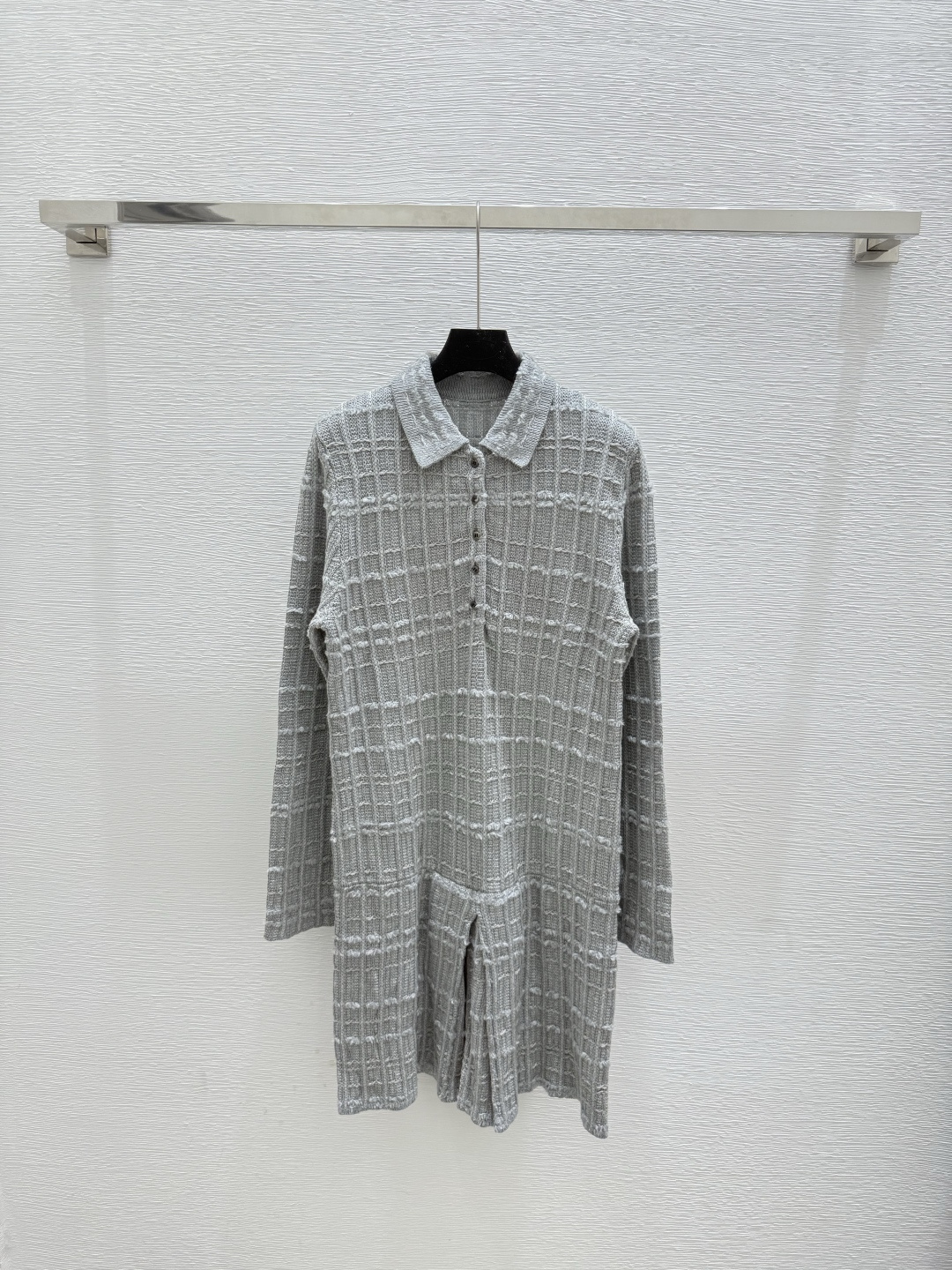 NO:486415,TB Home Early Autumn New Style Solid Color Lapel Knitted Long Sleeve Dress Color Gray Size 36.38.40, Skirts, Alexander Wang19860909TB家 早秋新款 纯色翻领针织长袖连衣裙 颜色灰色 尺码36.38.40,,skirts,alexander wang,Women's clothing