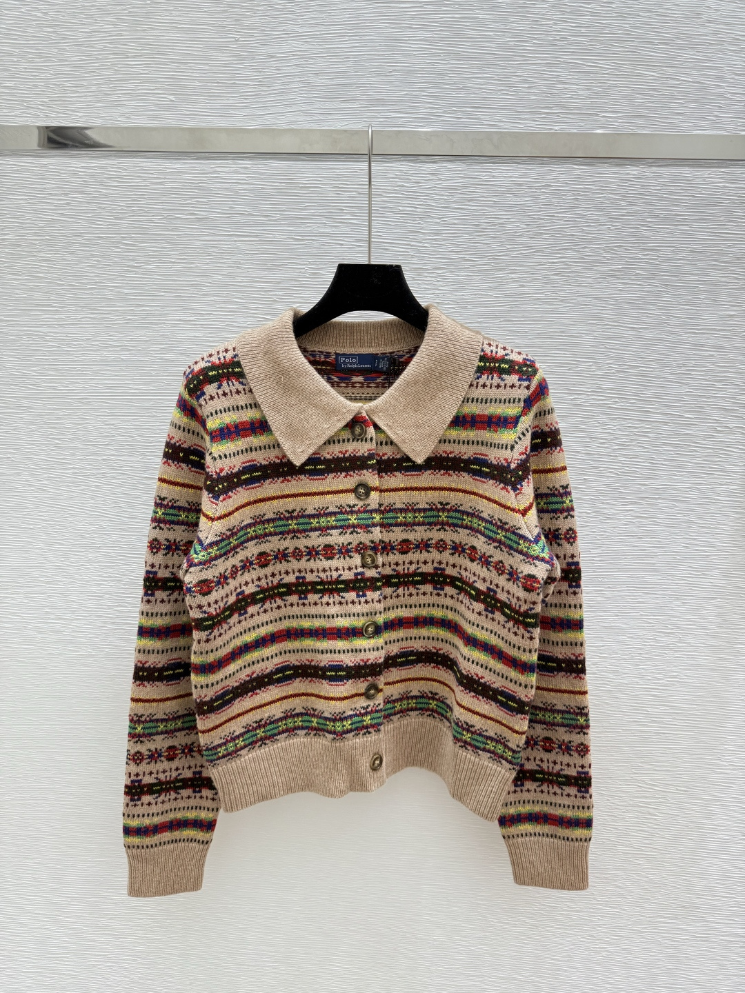 NO:487520,PO Home Early Autumn New Contrast Striped Lapel Knitted Long Sleeve Cardigan Color Coffee Size 36.38.40, Alexander wang19860909PO家 早秋新款 撞色条纹翻领针织长袖开衫 颜色咖啡 尺码36.38.40,,alexander wang,Women's clothing